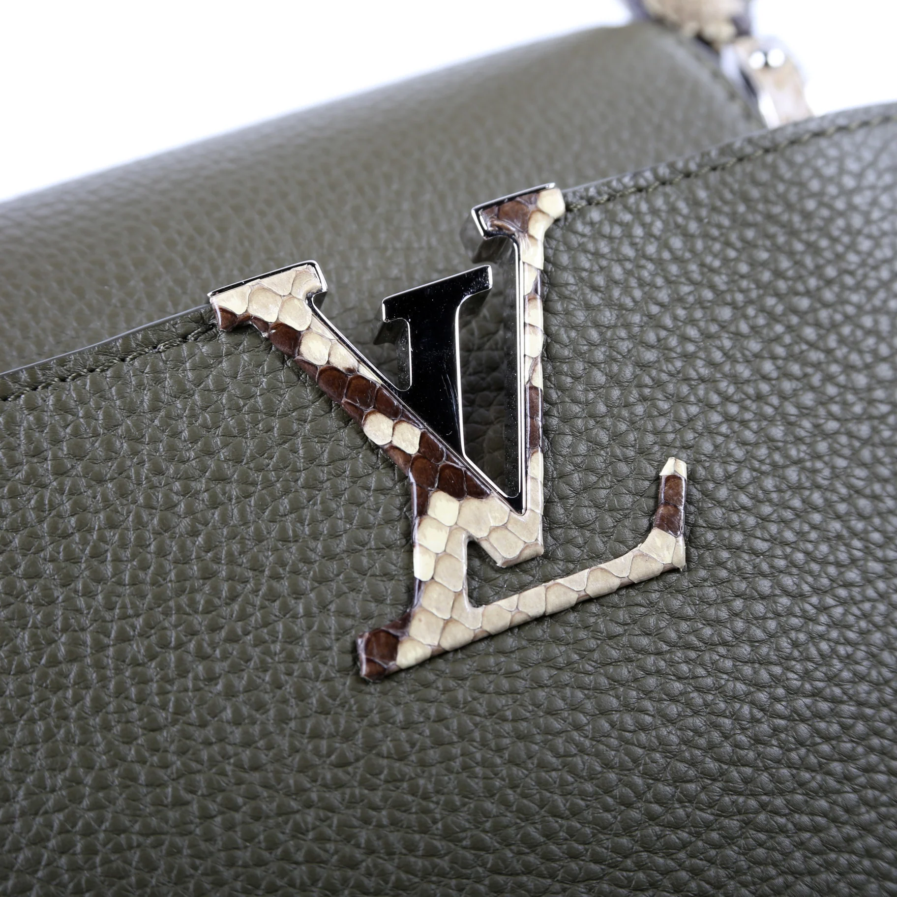 Capucines PM Taurillon/Python Green - Image 8