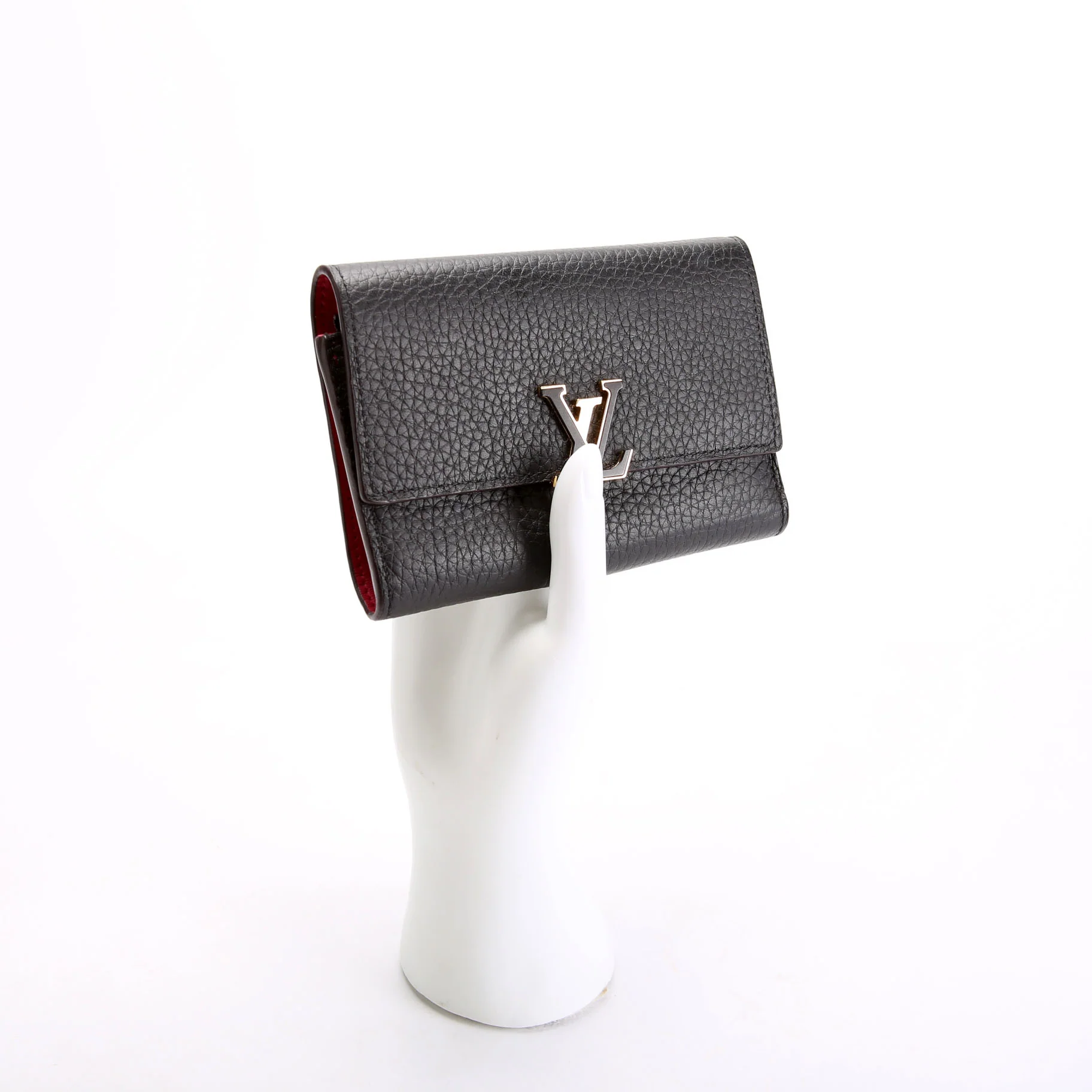 Capucines Wallet Compact Black/Pink - Image 10