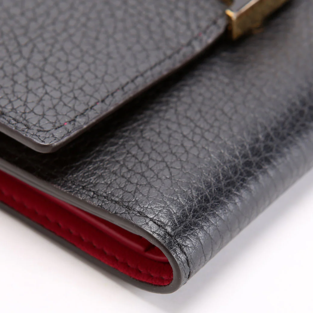 Capucines Wallet Compact Black/Pink - Image 5