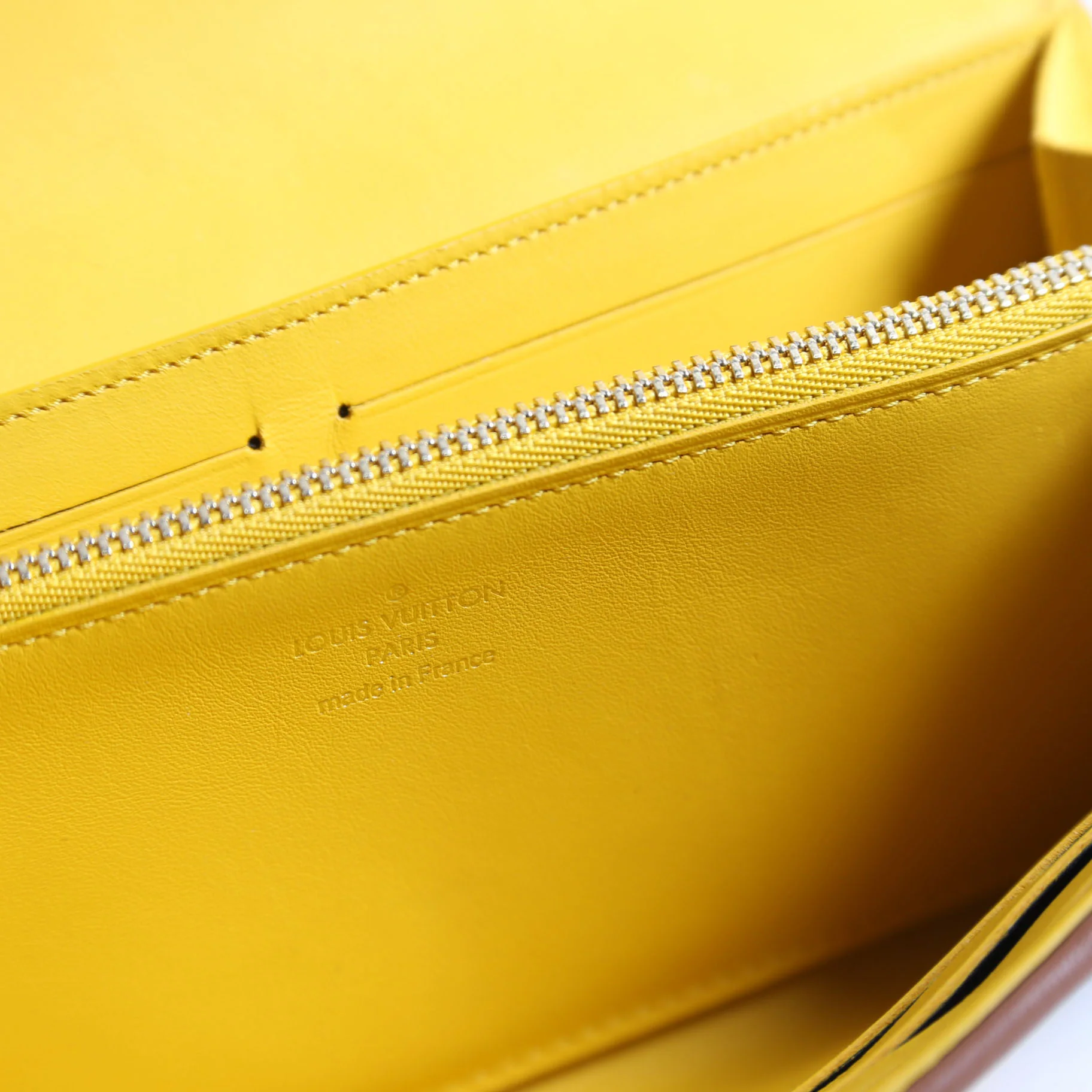 Capucines Wallet Striped Embroidered Yellow - Image 8