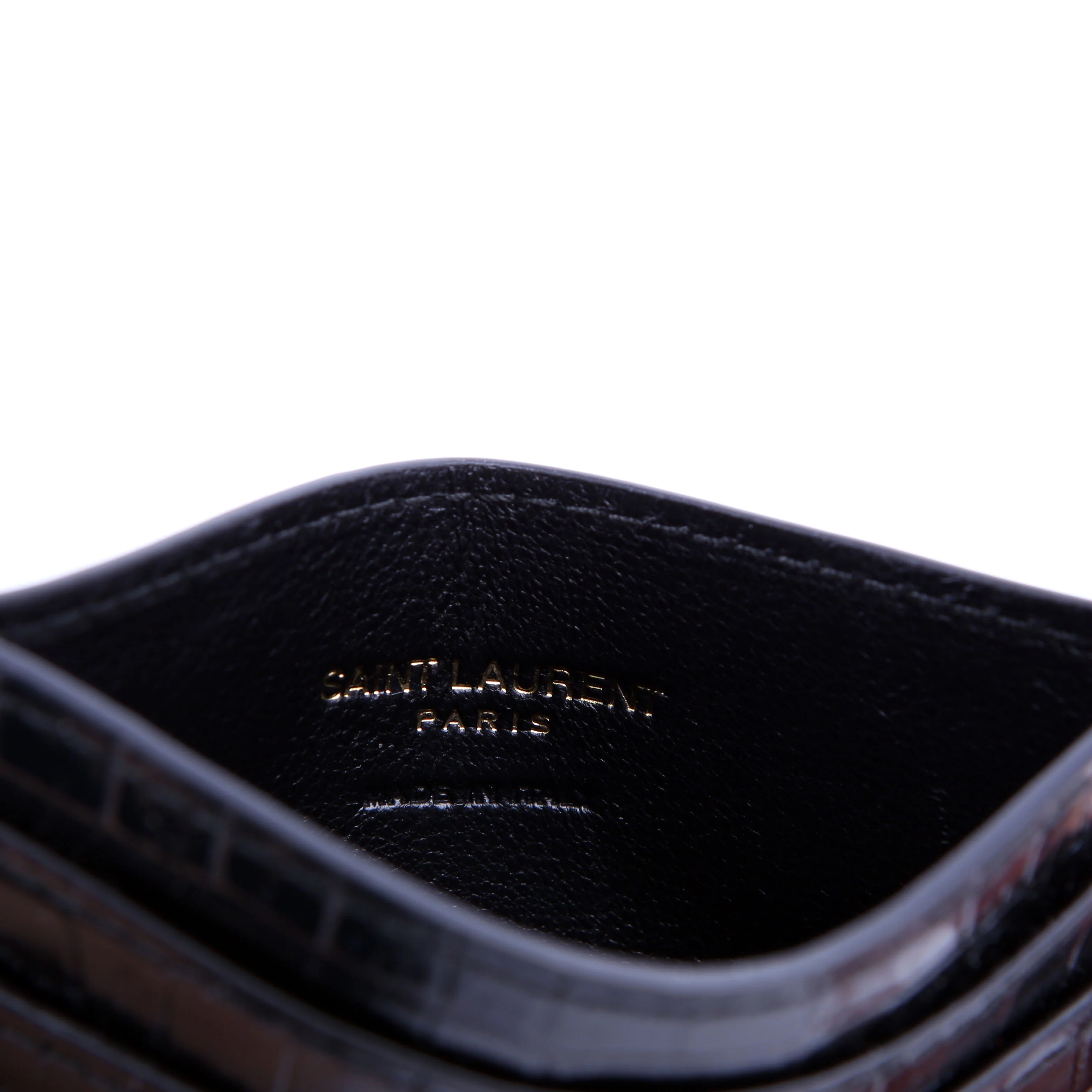 Card Holder Crocodile Embossed Patent Black - Image 6
