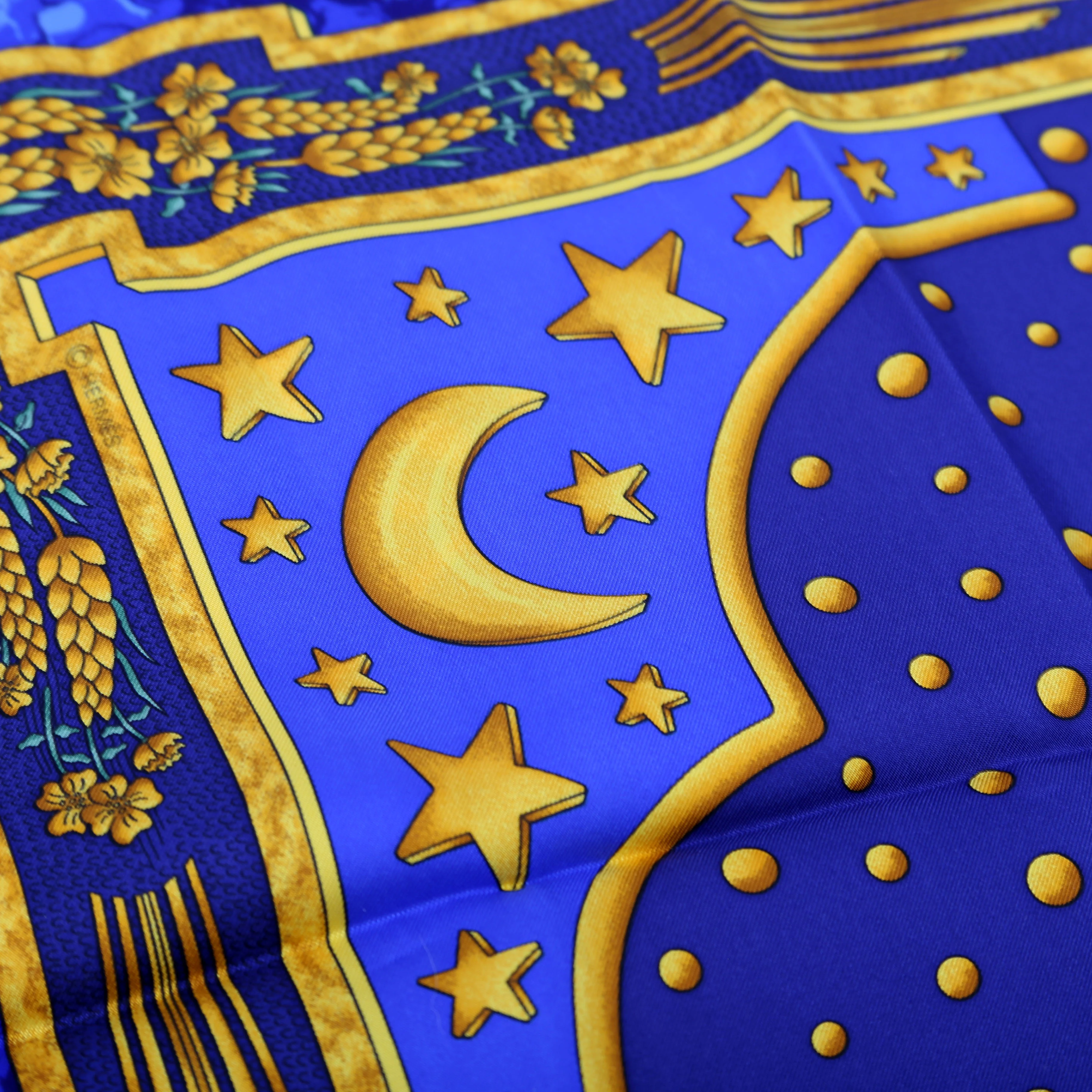 Carpe Diem Silk Scarf Blue - Image 2