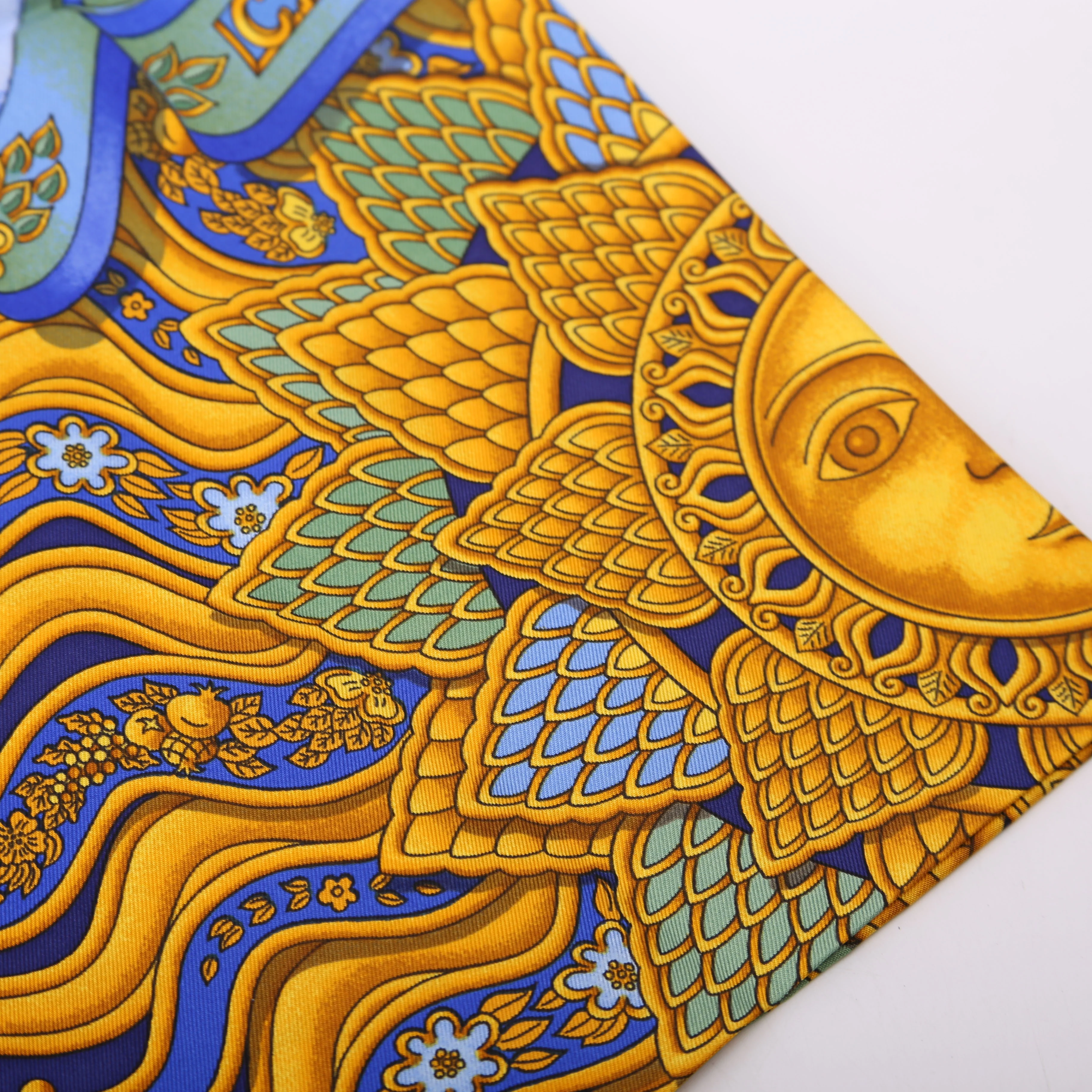 Carpe Diem Silk Scarf Blue - Image 3