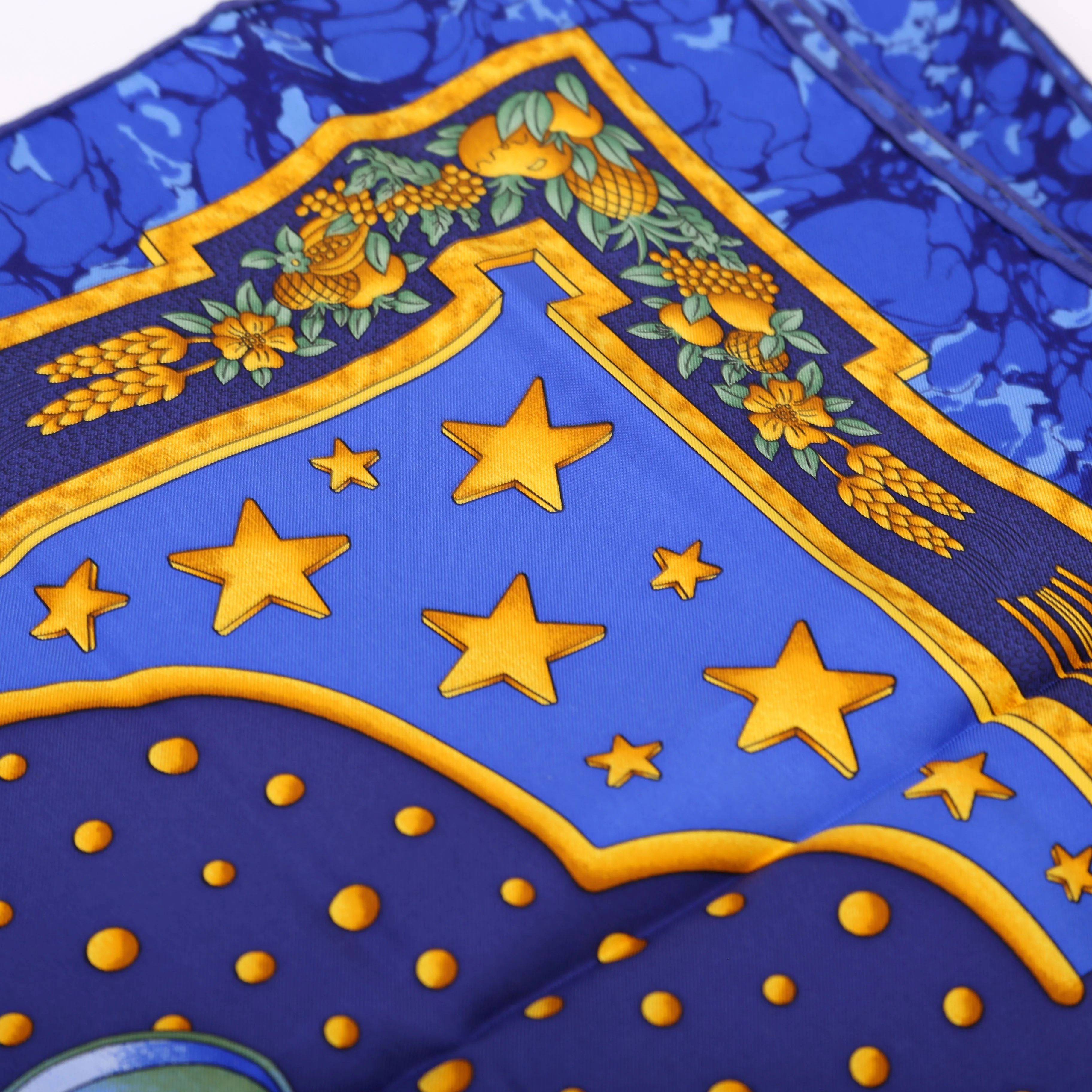 Carpe Diem Silk Scarf Blue - Image 4