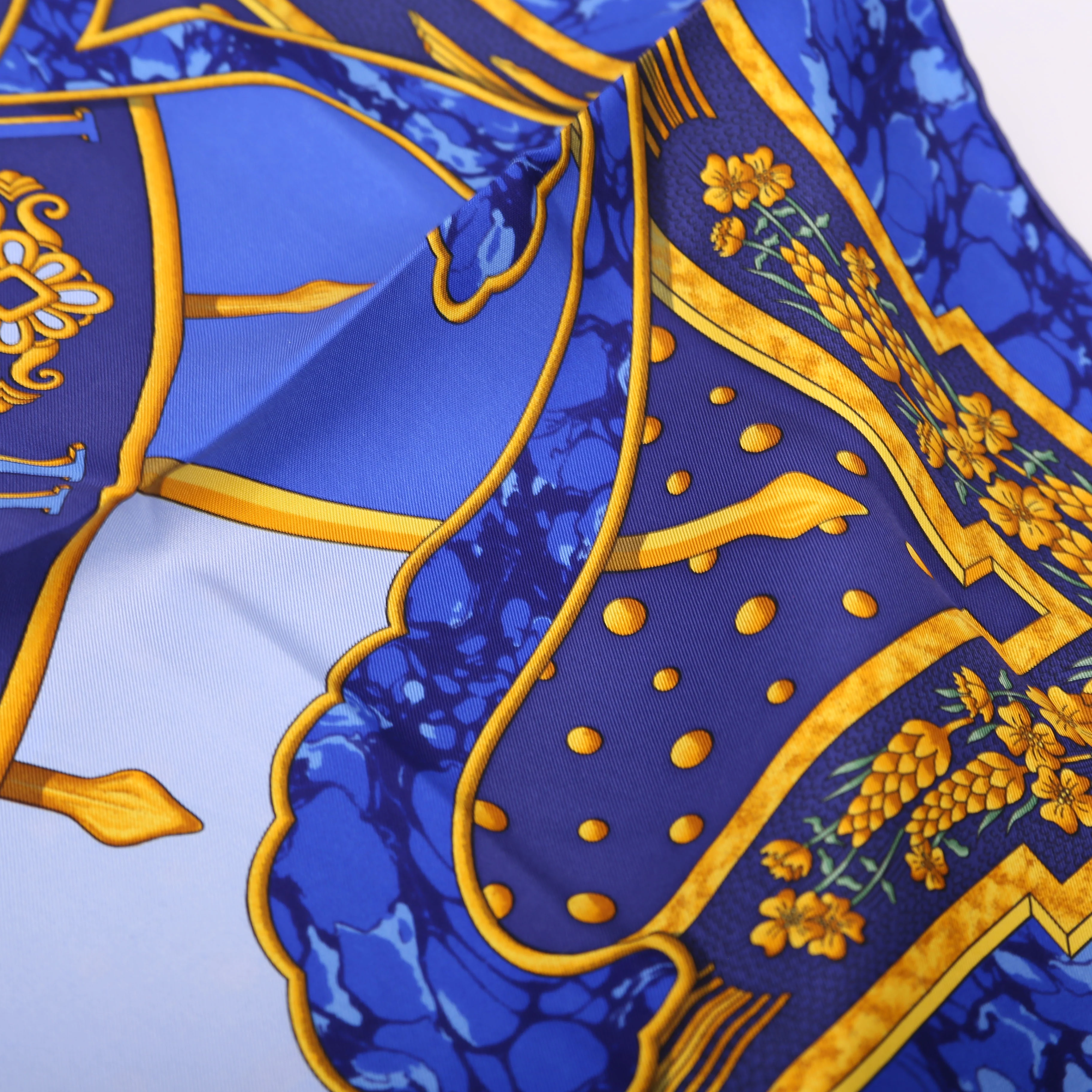 Carpe Diem Silk Scarf Blue - Image 7