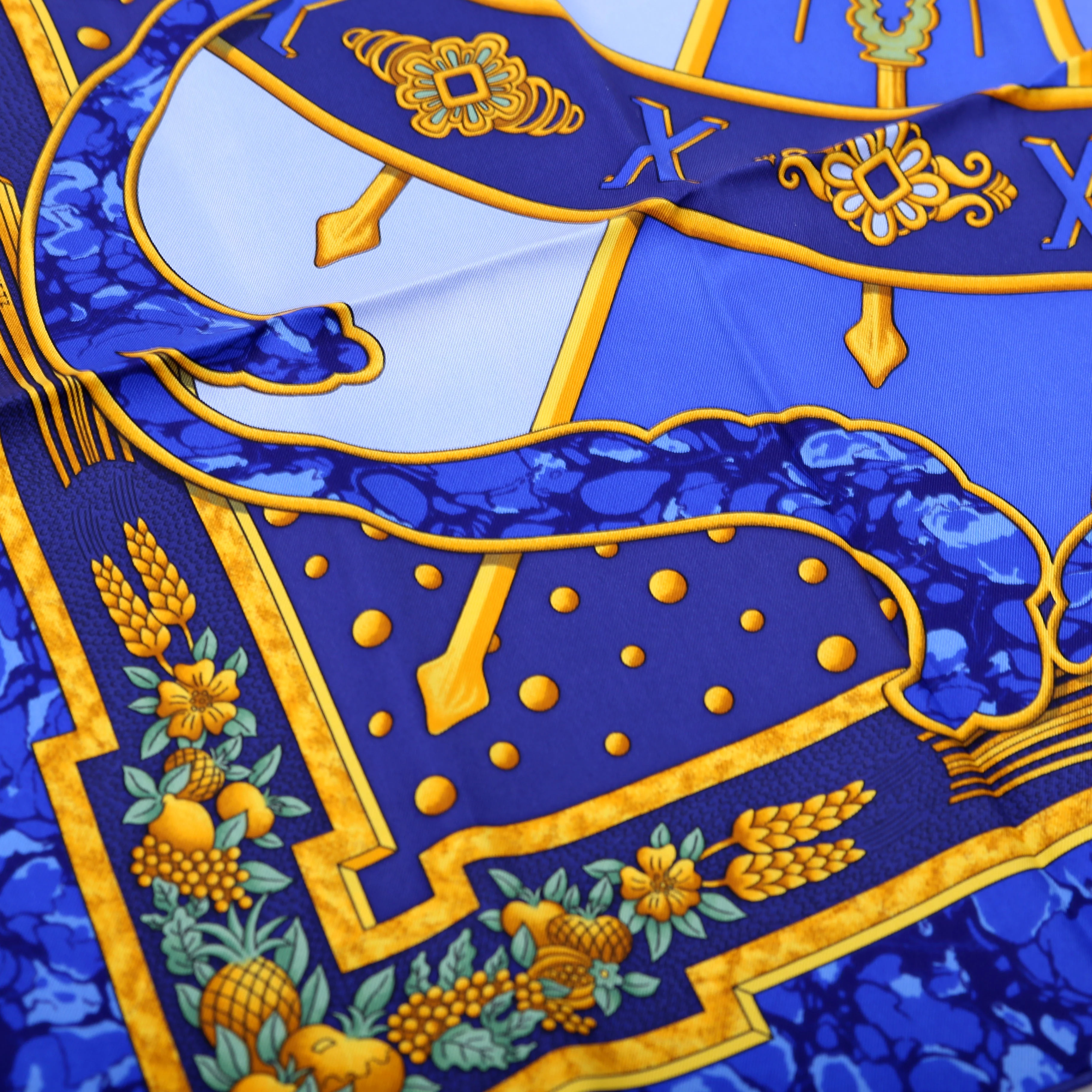 Carpe Diem Silk Scarf Blue - Image 8