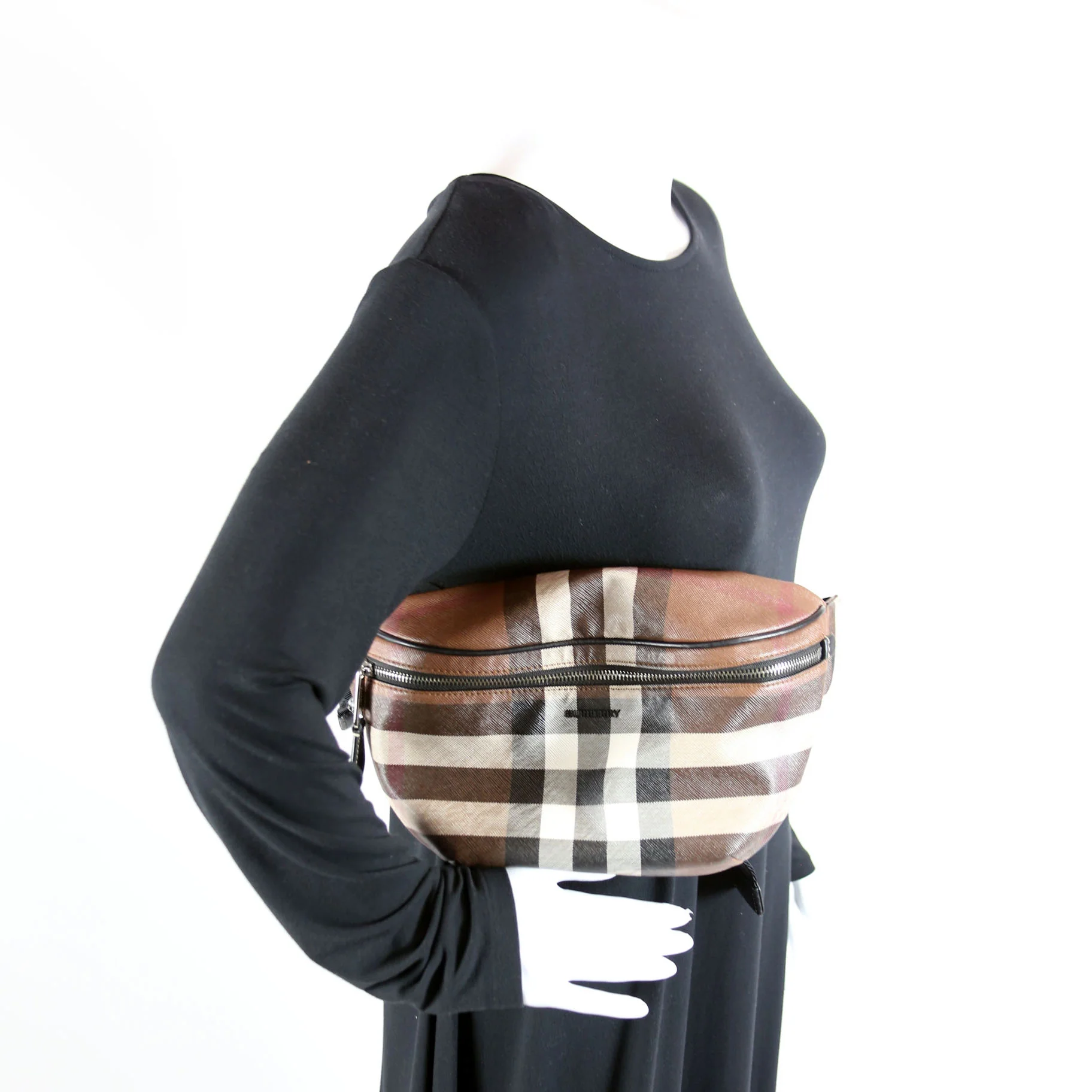 Cason Check E-Canvas Bum Bag - Image 8