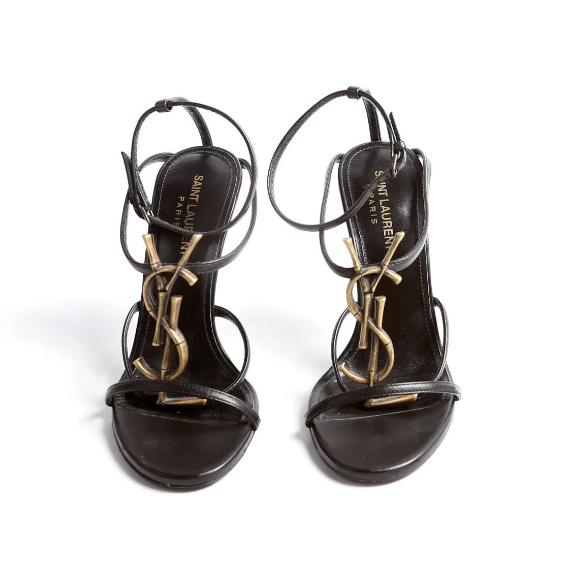 Cassandra Monogram Sandals 100 Size 37 Black/Gold - Image 2