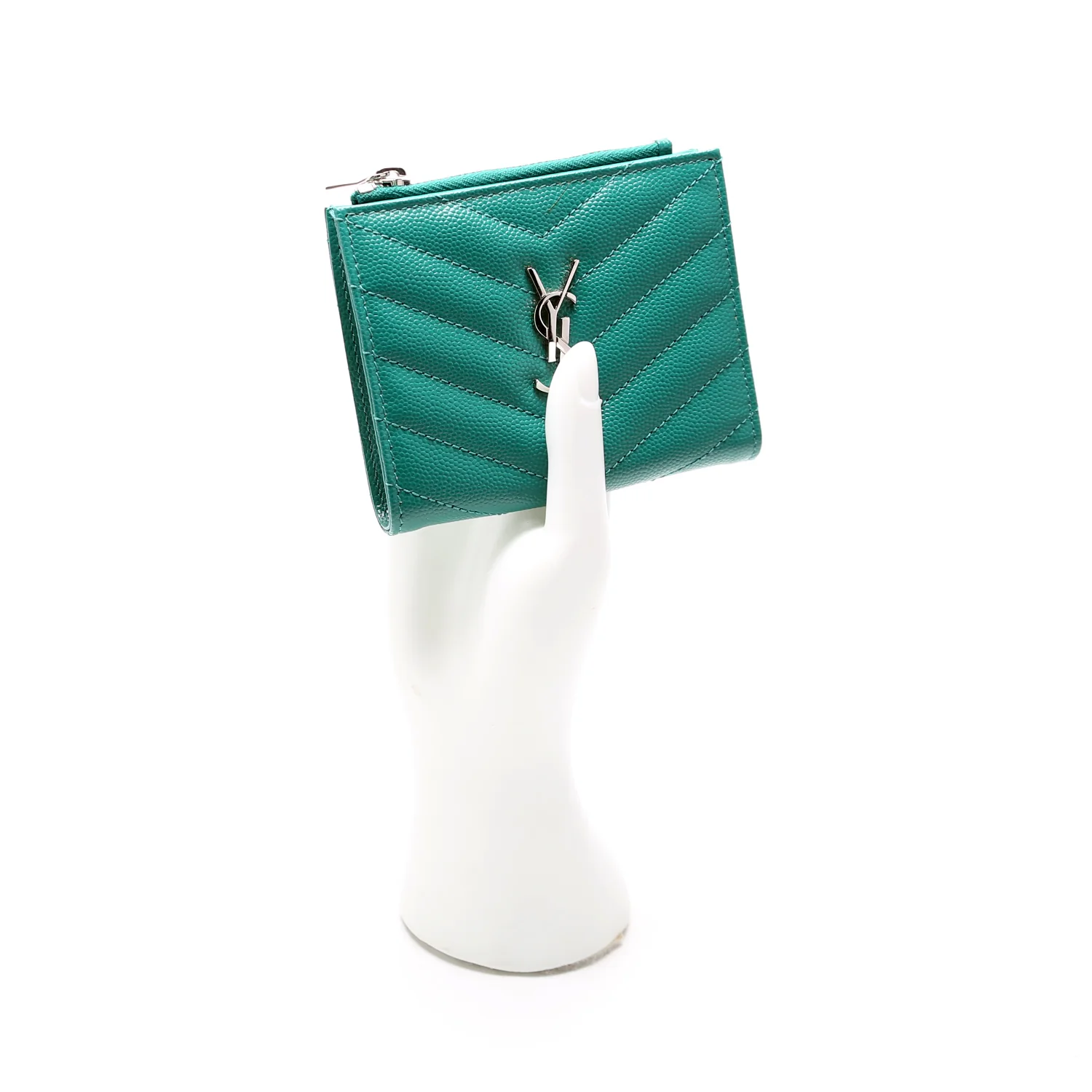 Cassandre Bi-Fold Wallet Grain De Poudre Green - Image 6