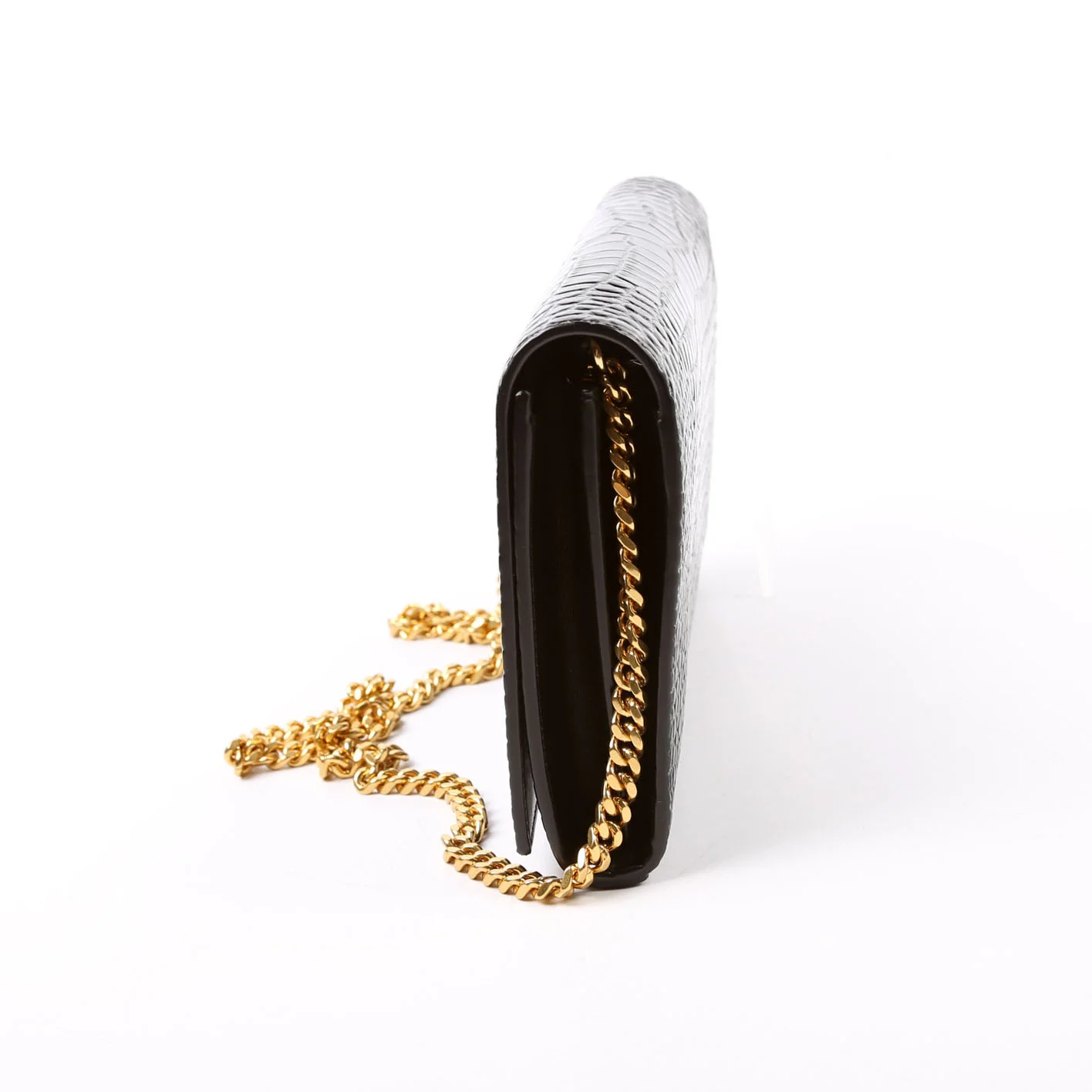 Cassandre Chain Wallet Crocodile 747464 Black - Image 3