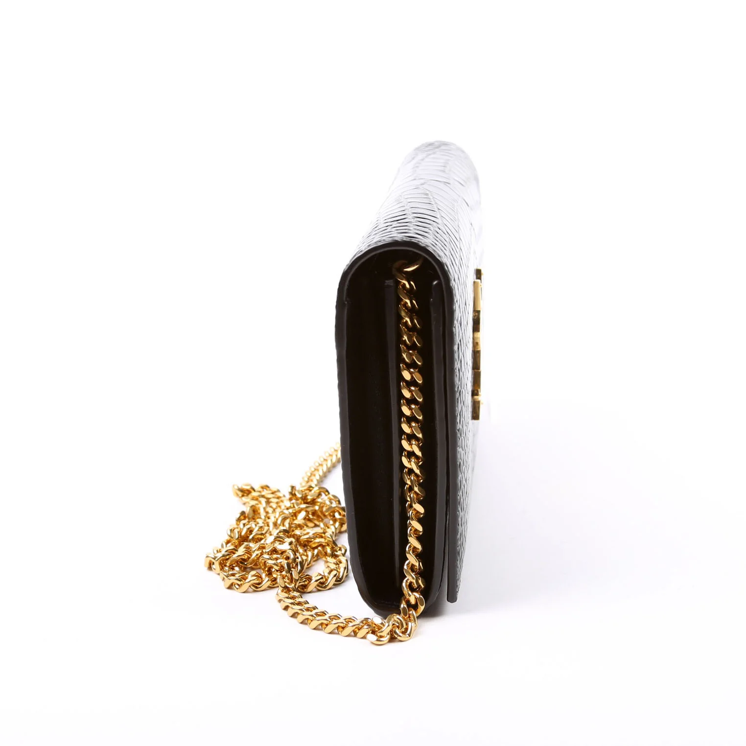 Cassandre Chain Wallet Crocodile 747464 Black - Image 4
