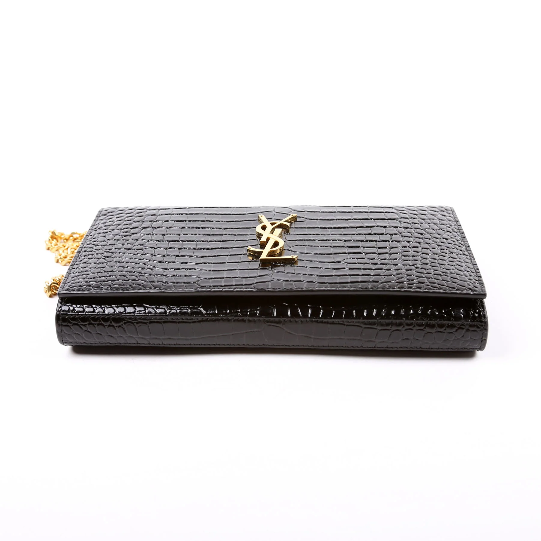 Cassandre Chain Wallet Crocodile 747464 Black - Image 5