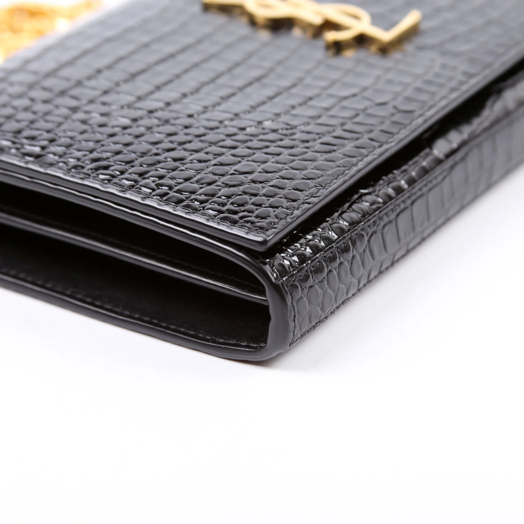 Cassandre Chain Wallet Crocodile 747464 Black - Image 6