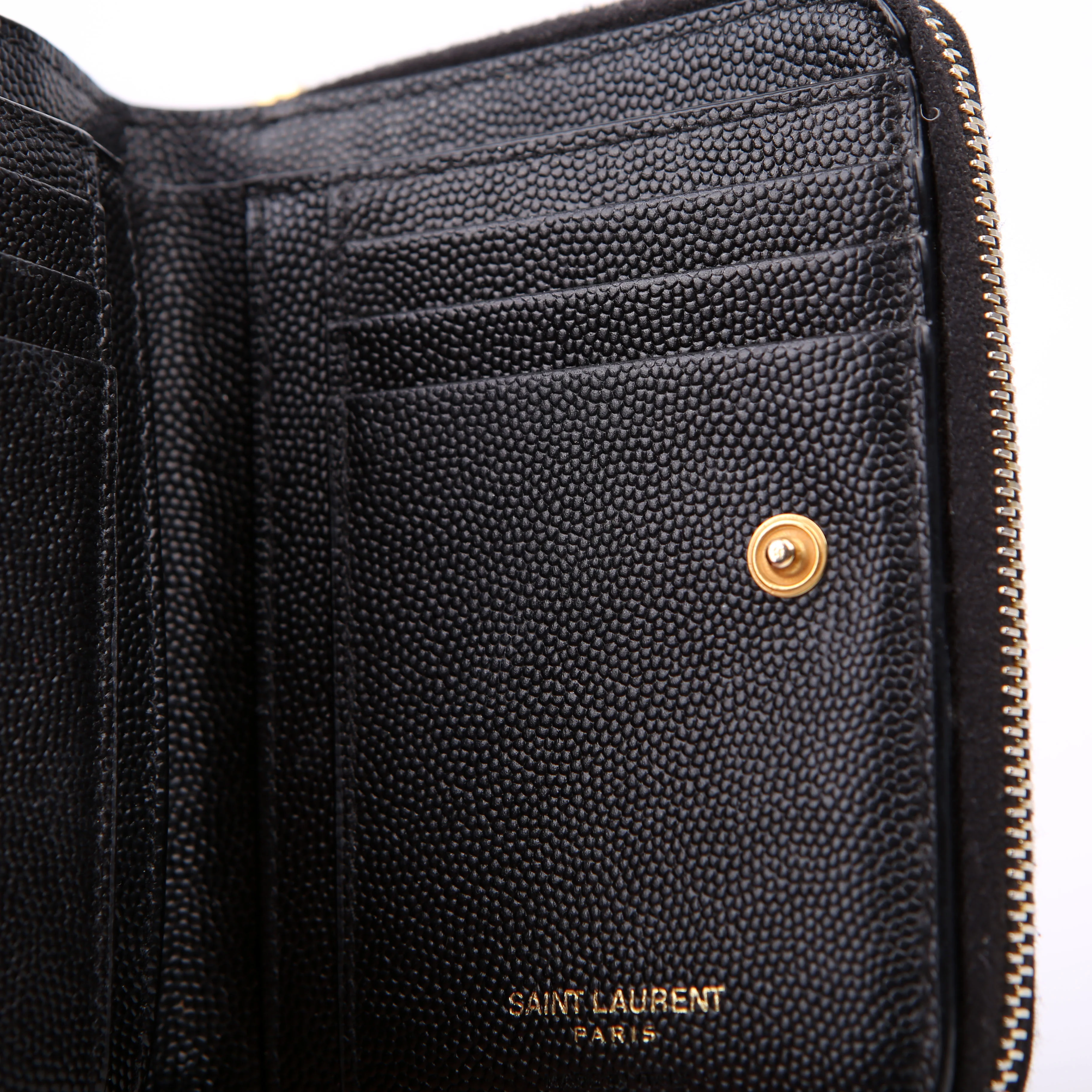 Cassandre Grain De Poudre Compact Zip Around Wallet Black - Image 16
