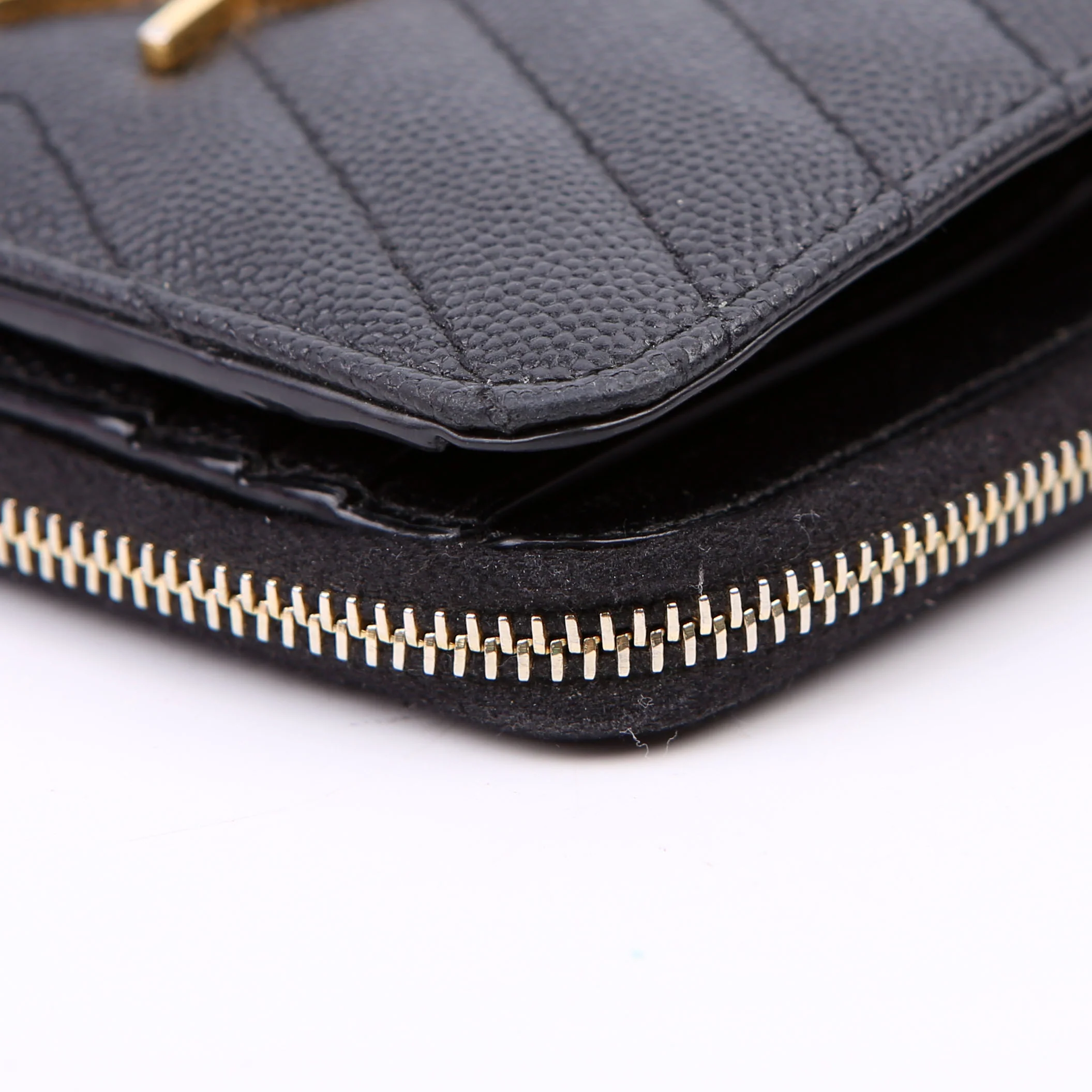 Cassandre Grain De Poudre Compact Zip Around Wallet Black - Image 8