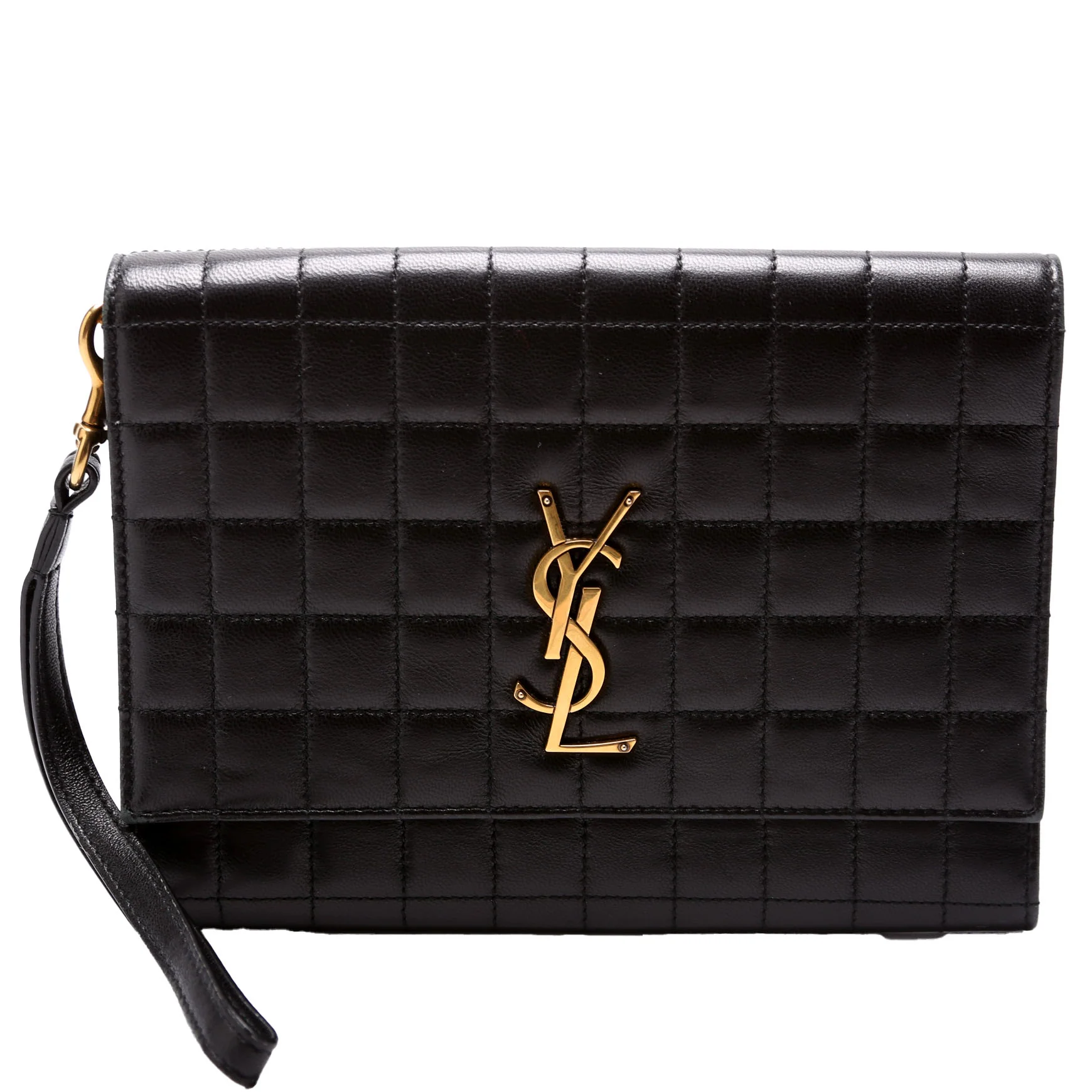 Cassandre Quilted Flap Wristlet 743114 Black