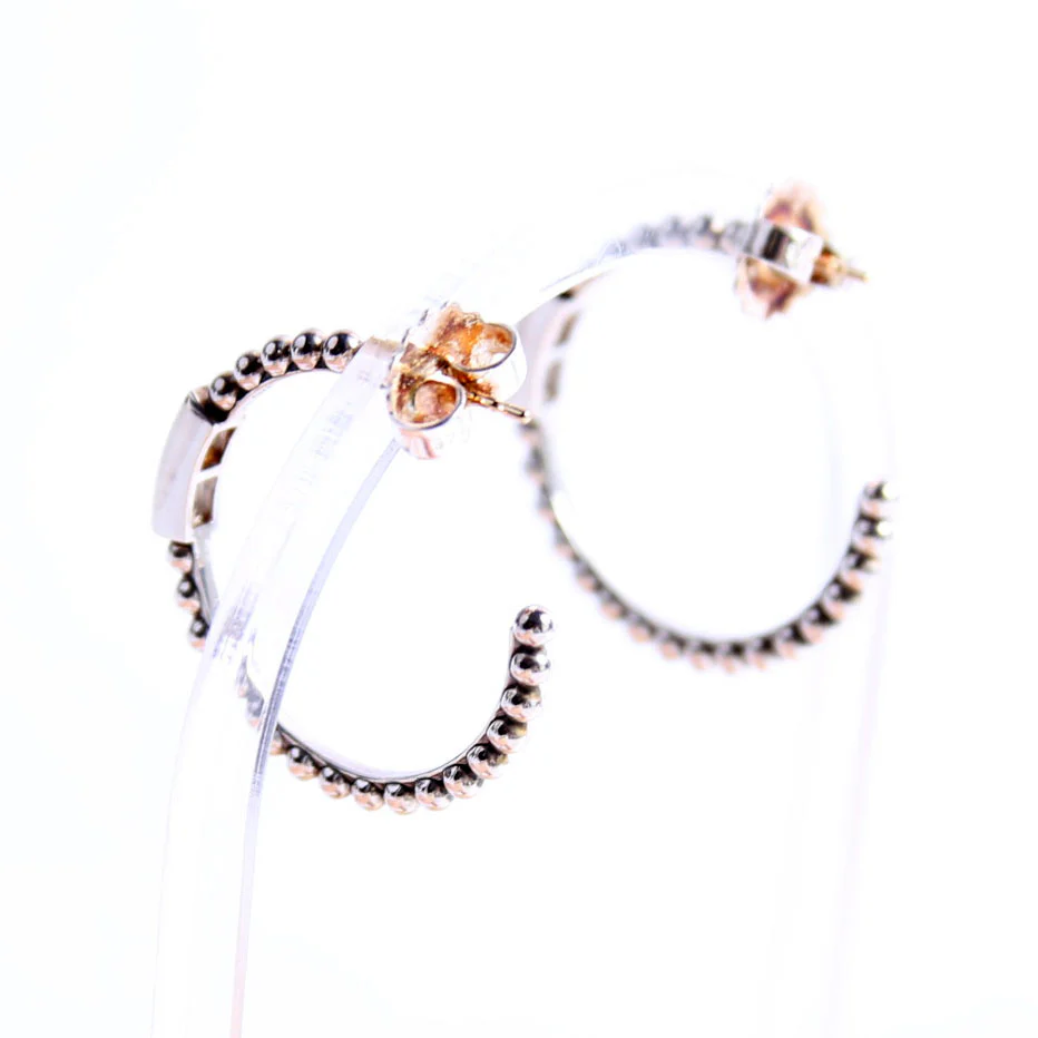 Caviar Spark Diamond Hoop Earrings 925 - Image 3
