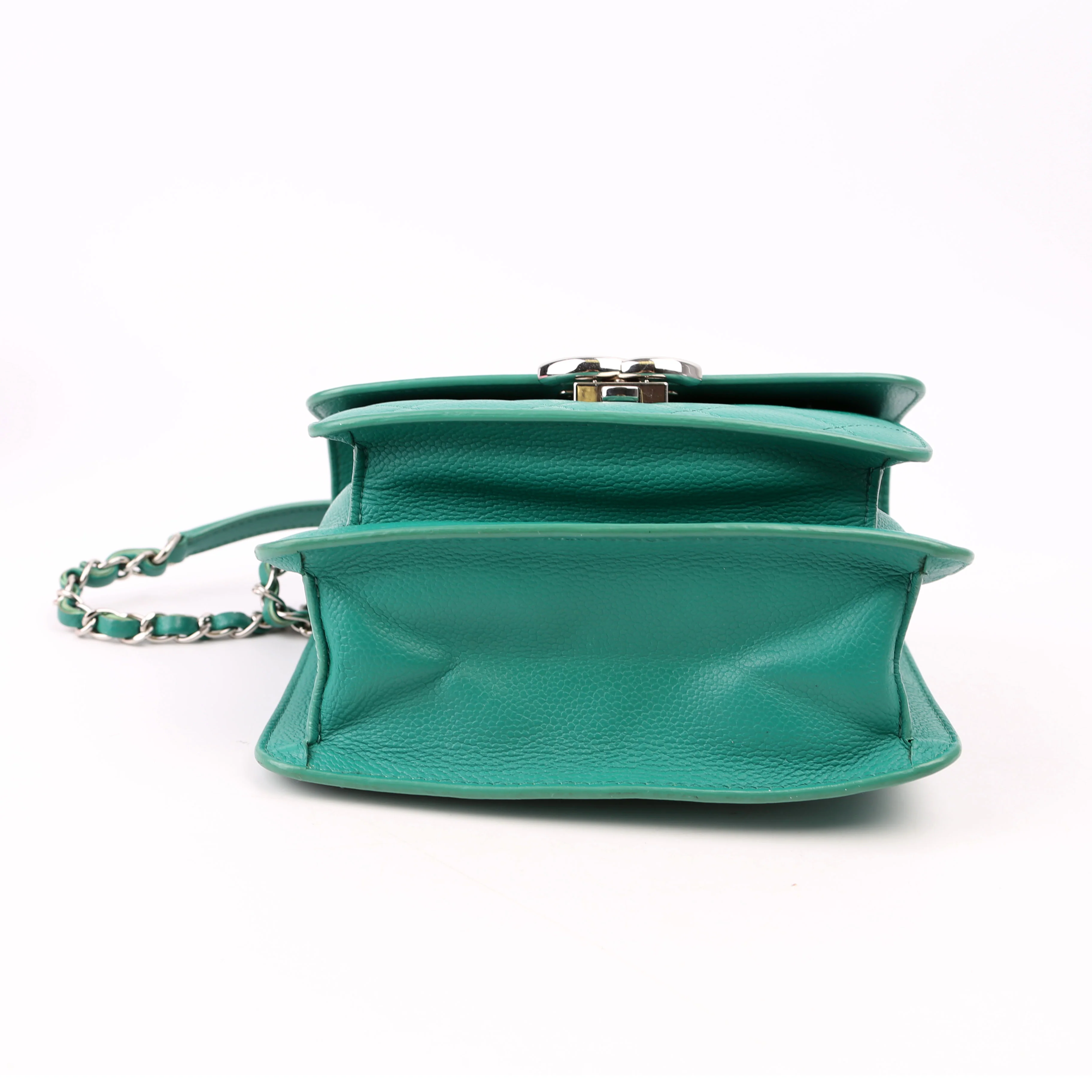 CC Box Flap Bag Small Quilted Caviar 23M Green - Image 5