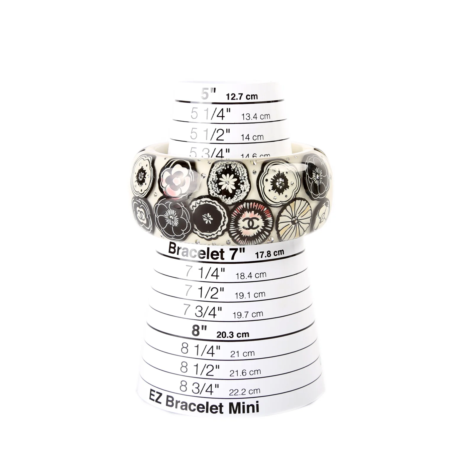 CC Camellia Flower Lucite Cuff Bracelet - Image 7