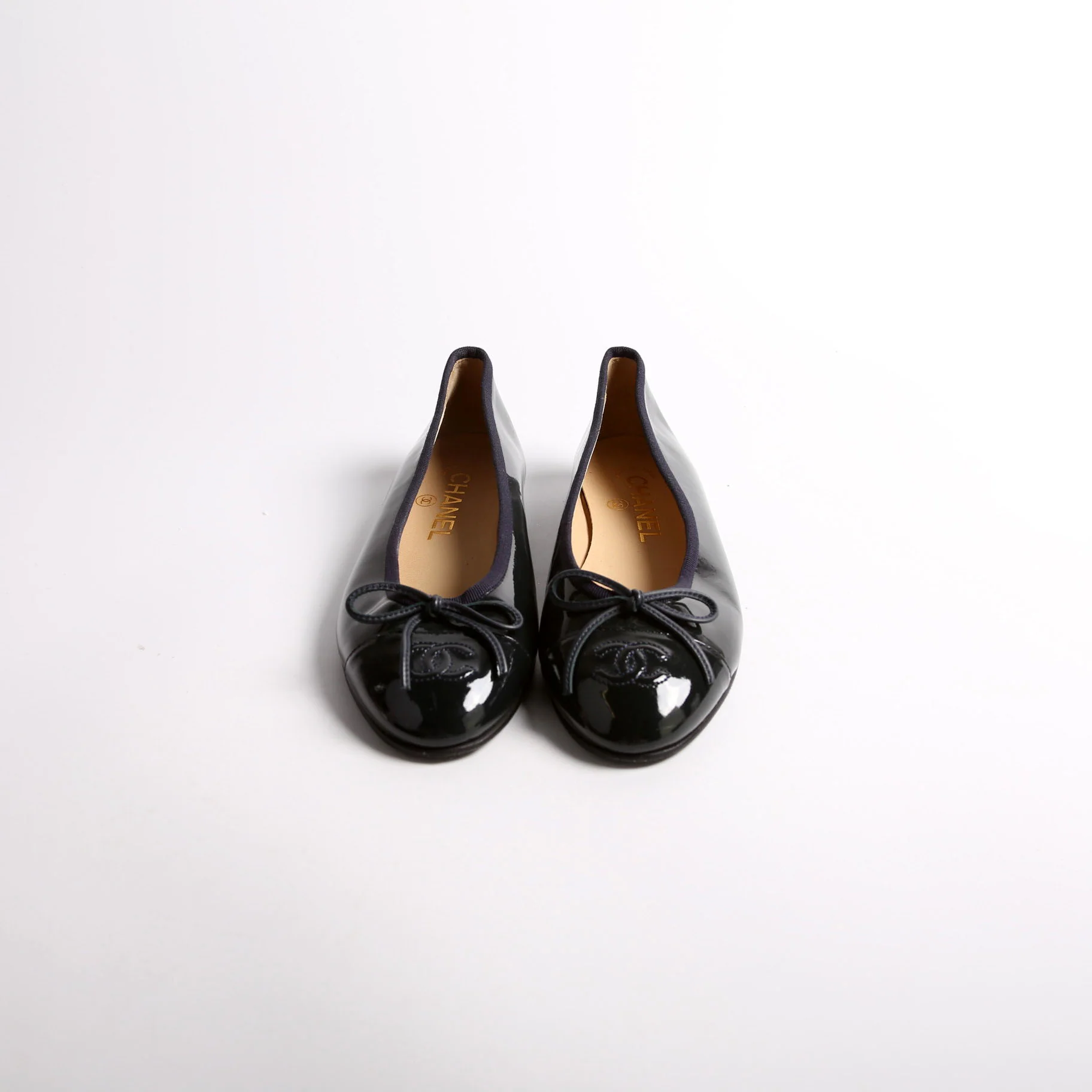 CC Cap Toe Ballet Flats Size 35.5 Navy - Image 2