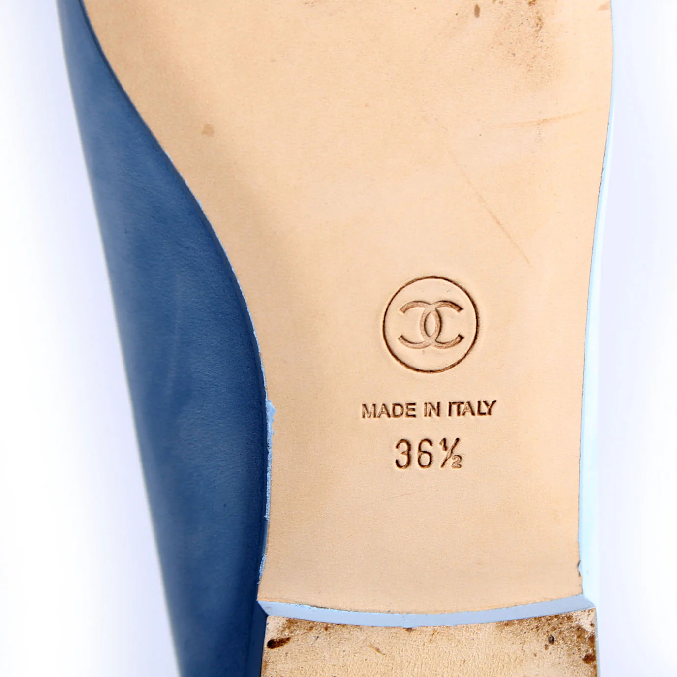 CC Cap Toe Ballet Flats Size 36.5 Blue - Image 6
