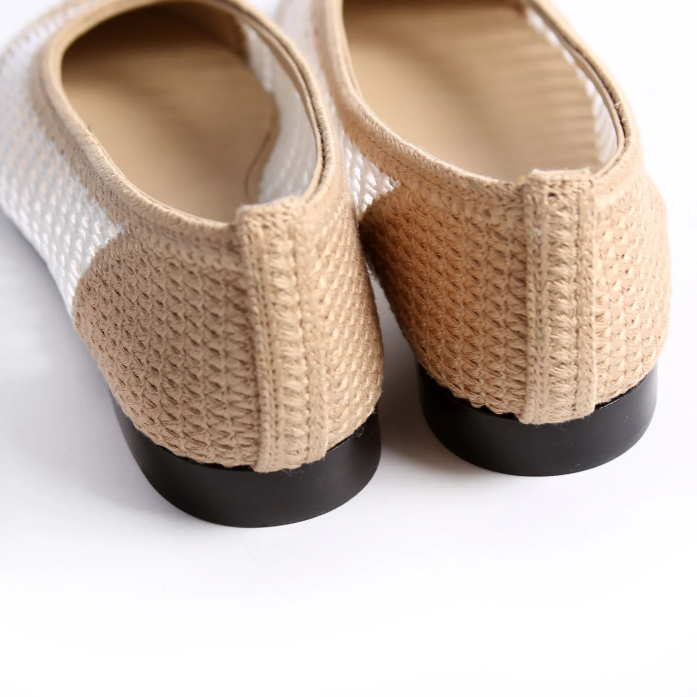 CC Cap Toe Ballet Flats Size 36.5 White/Beige - Image 10