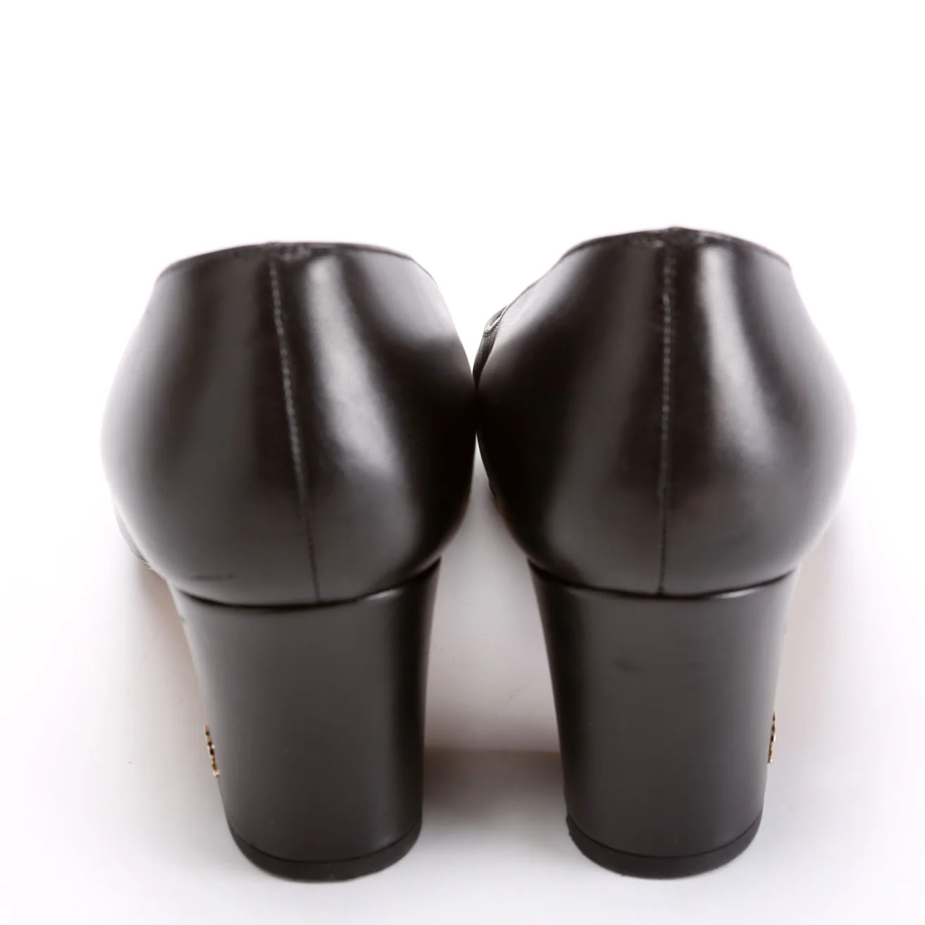 CC Cap Toe Block Heels Size 39.5 Black - Image 4