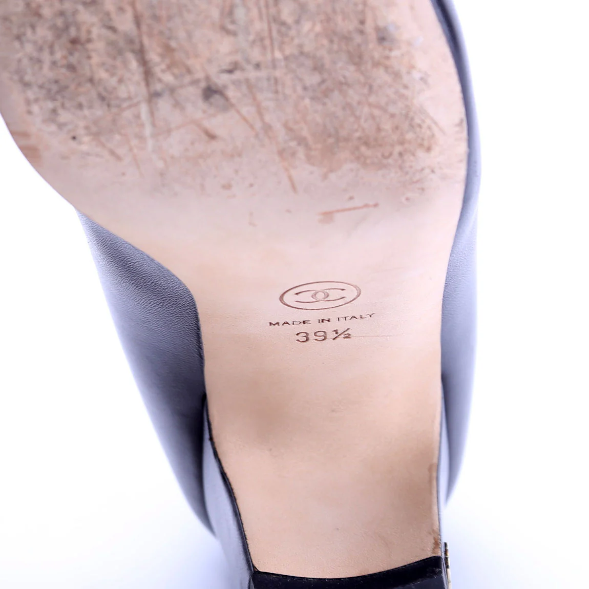 CC Cap Toe Block Heels Size 39.5 Black - Image 9