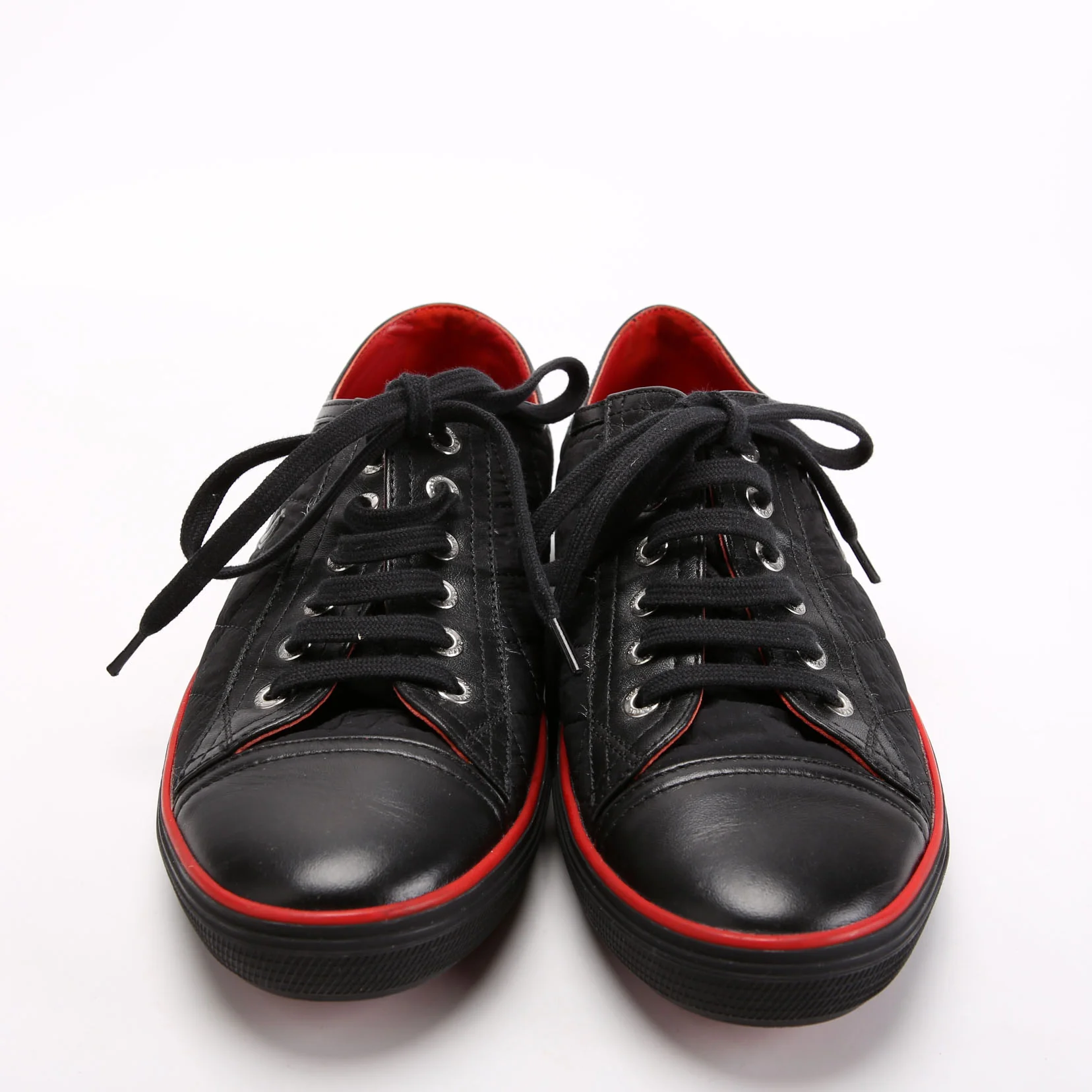 CC Cap Toe Sneakers Size 38.5 Black/Red - Image 2