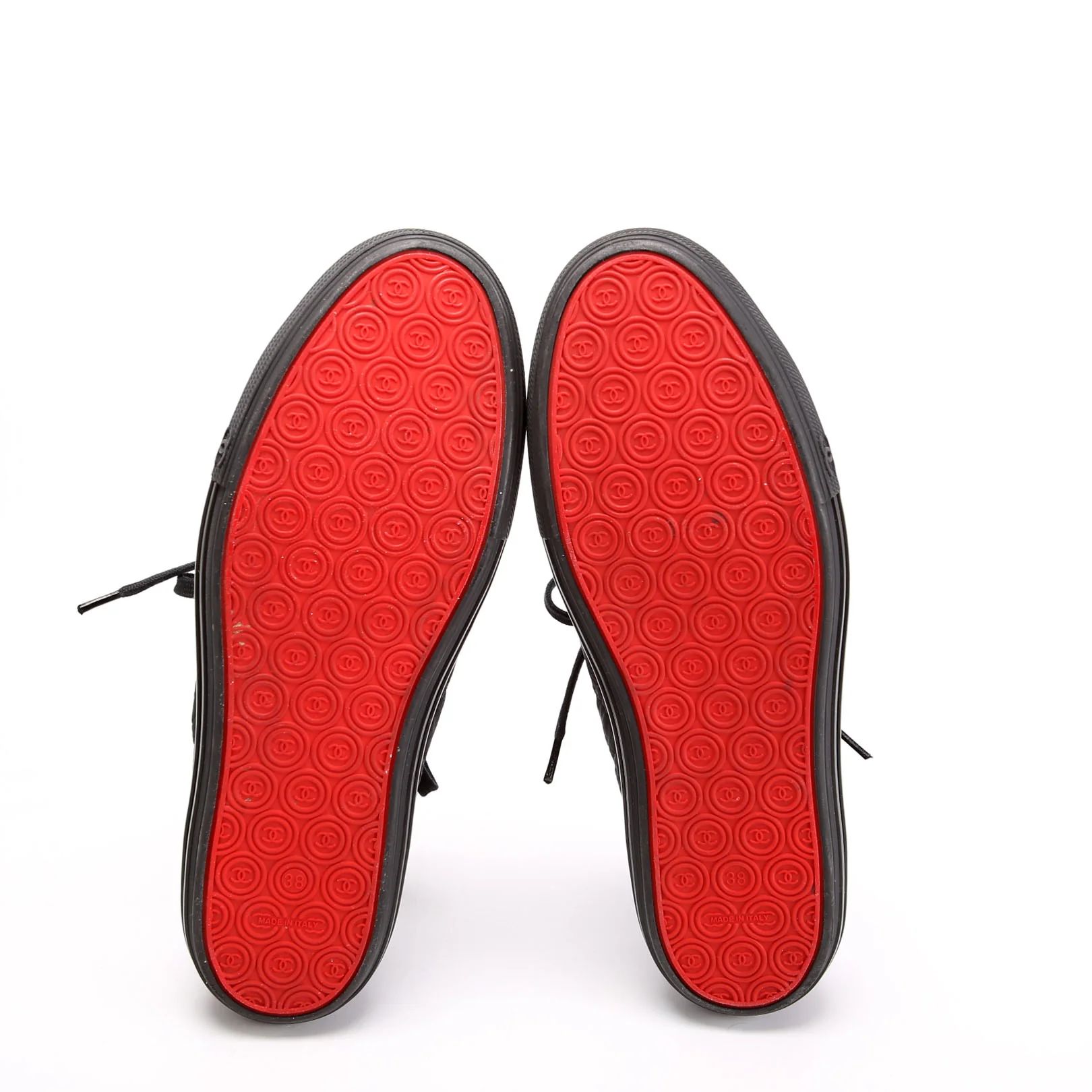 CC Cap Toe Sneakers Size 38.5 Black/Red - Image 6