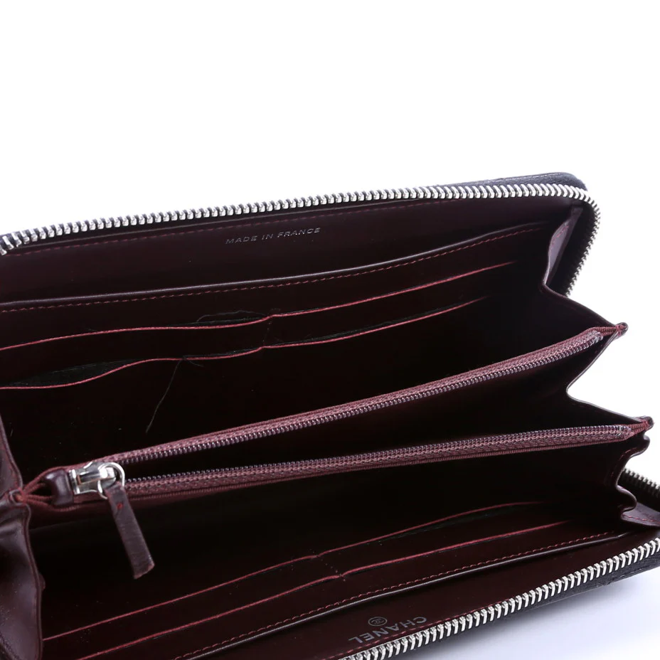 CC Caviar Small Zip Around Wallet Black - Image 11