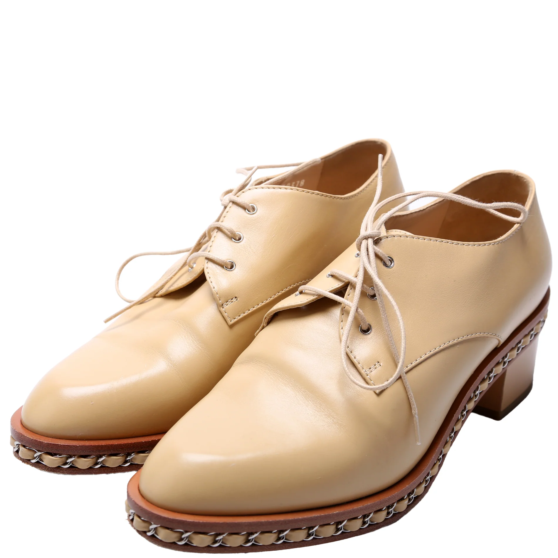CC Chain Calfskin Lace Up Oxfords Size 40