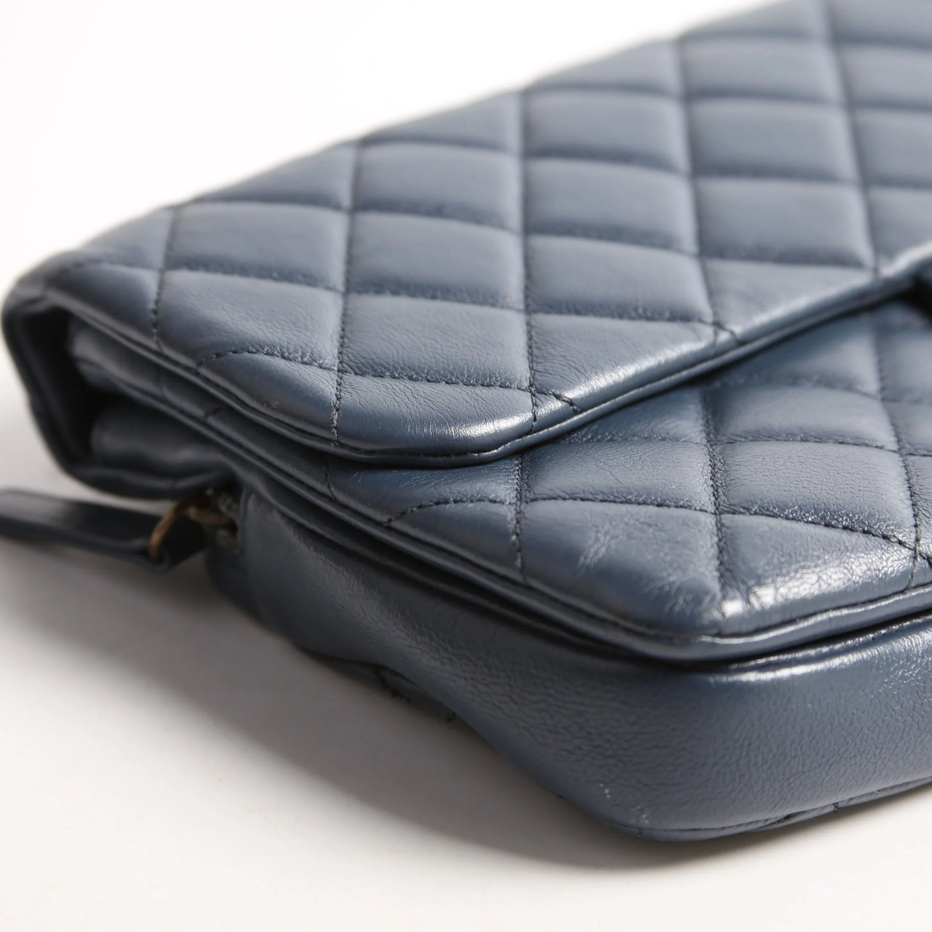 CC Crown Flap Bag Lambskin 18M Navy - Image 4