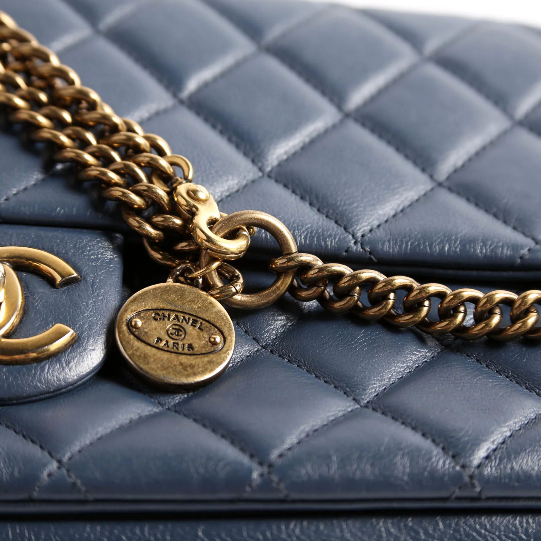 CC Crown Flap Bag Lambskin 18M Navy - Image 7