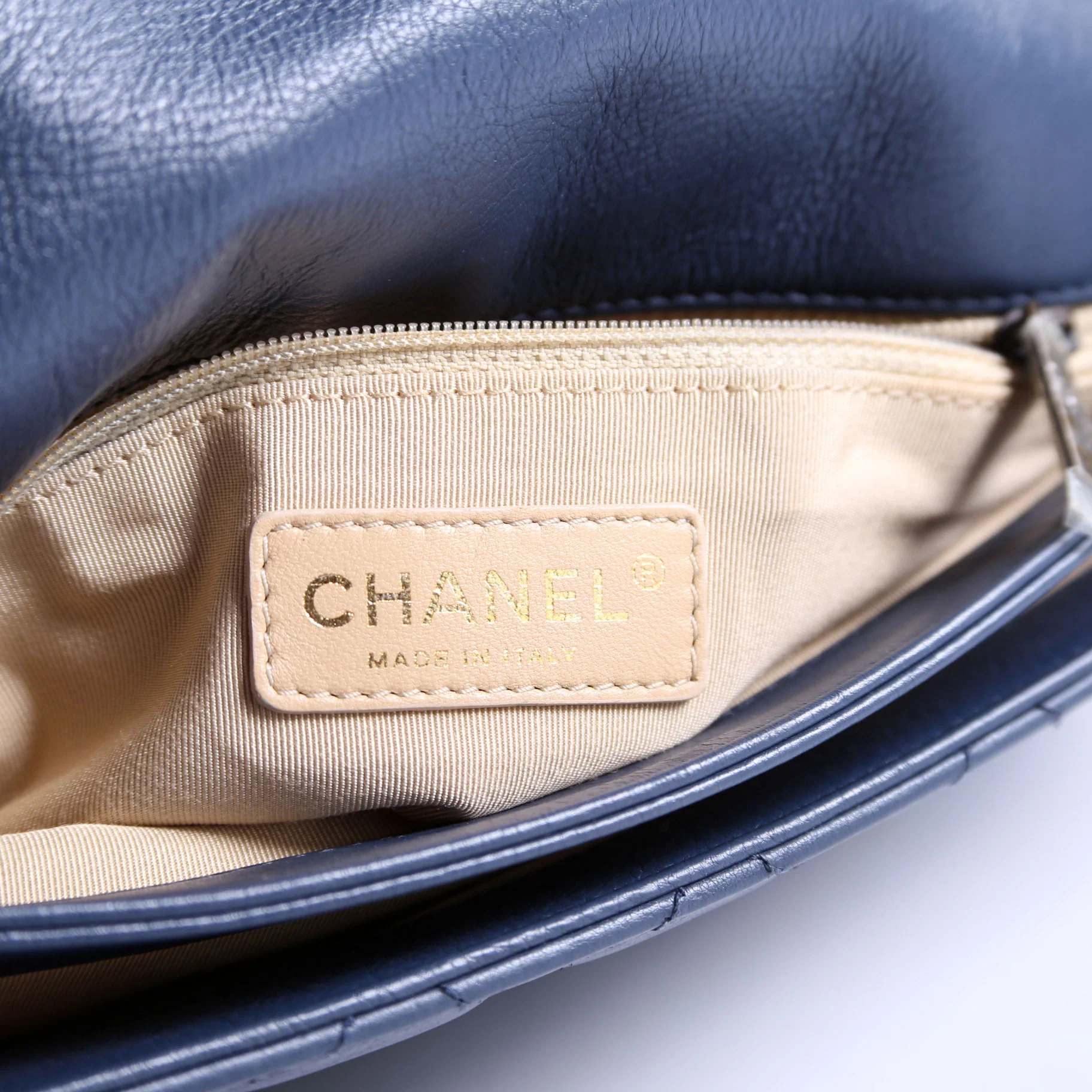 CC Crown Flap Bag Lambskin 18M Navy - Image 9