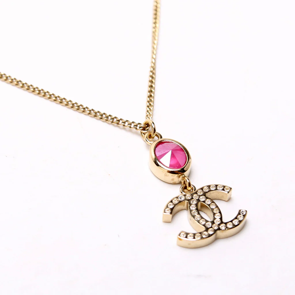 CC Crystal And Stone Drop Necklace - Image 5