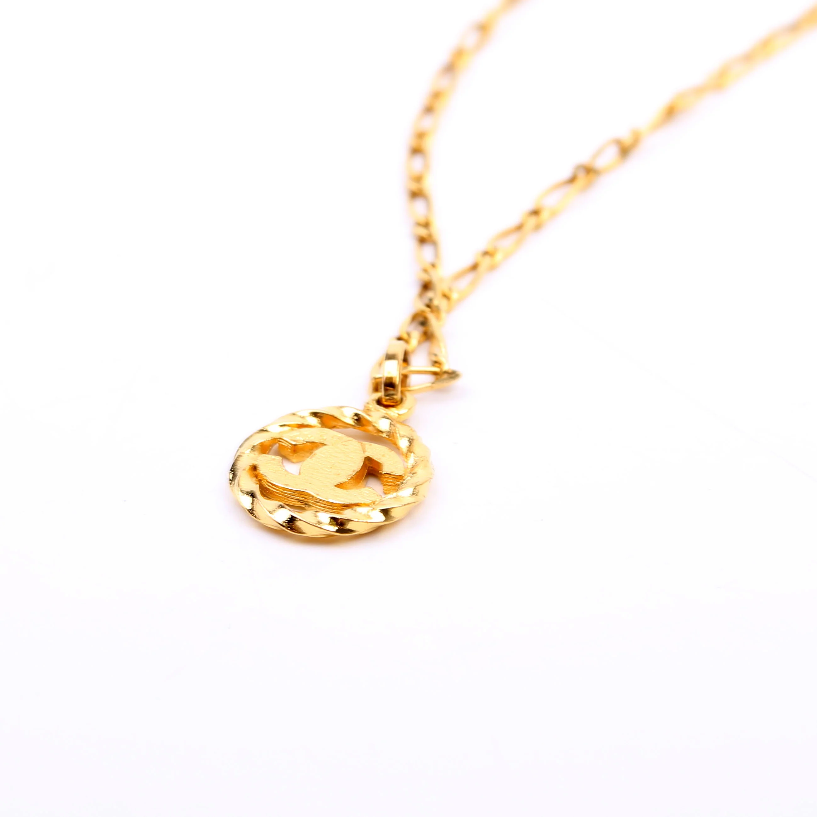 CC Crystal Cut-Out Pendant Necklace Gold - Image 5