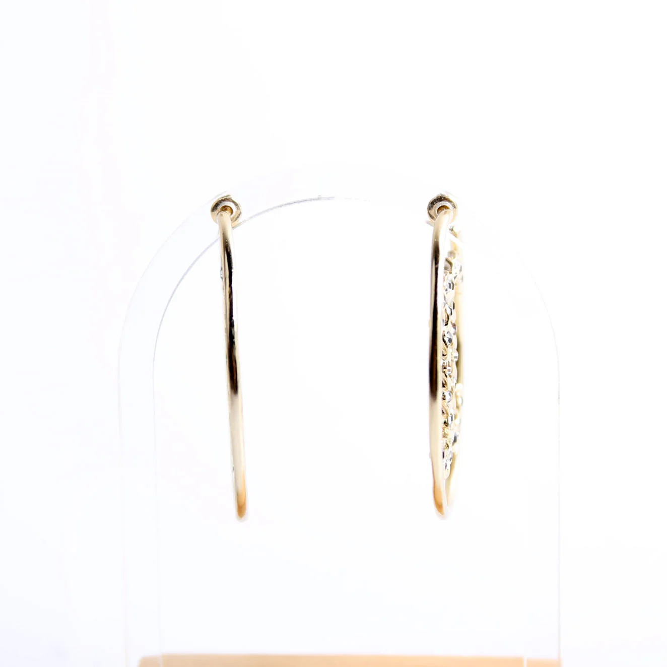 CC Crystal Hoops Earrings Gold - Image 2
