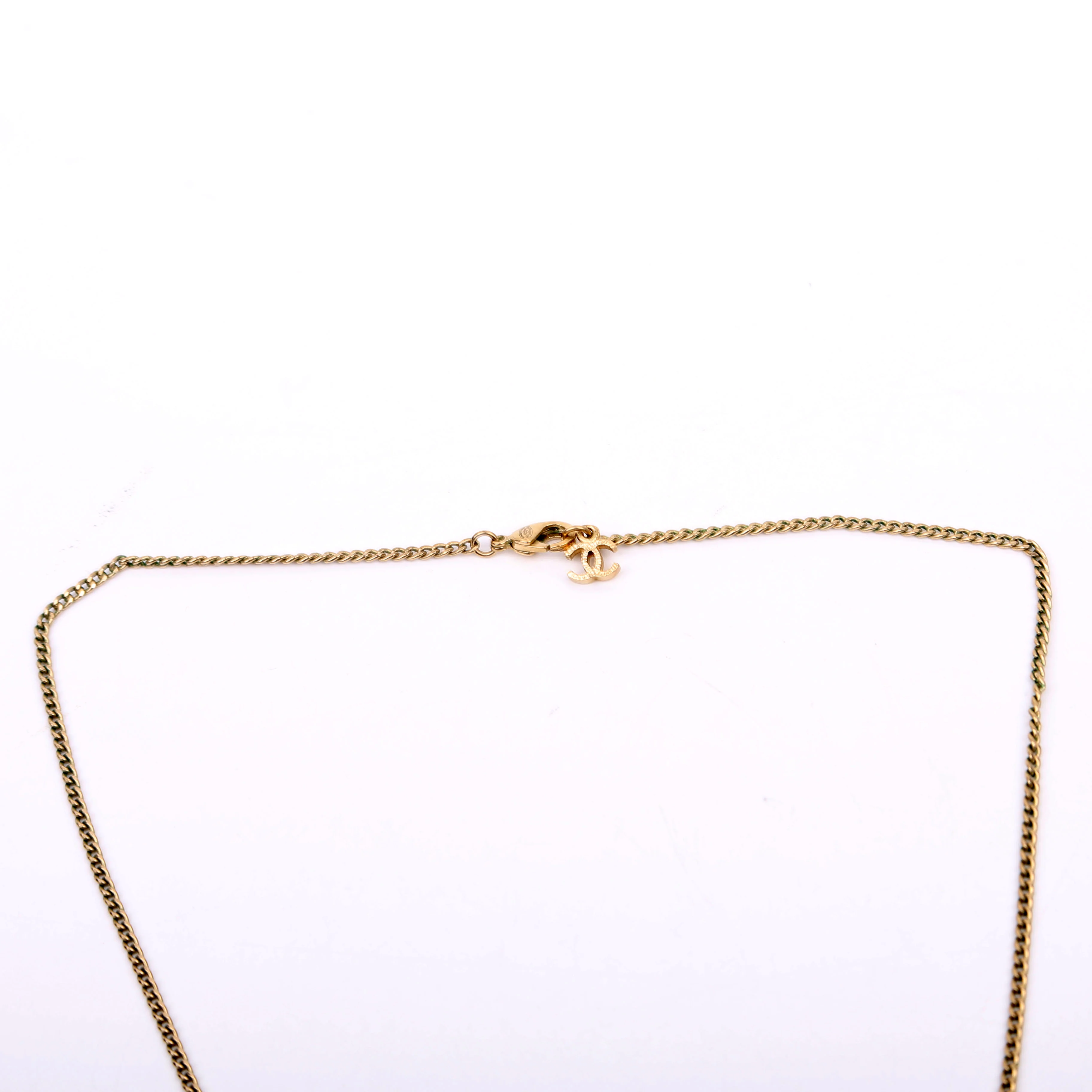 CC Crystal Pendant Necklace Gold - Image 3