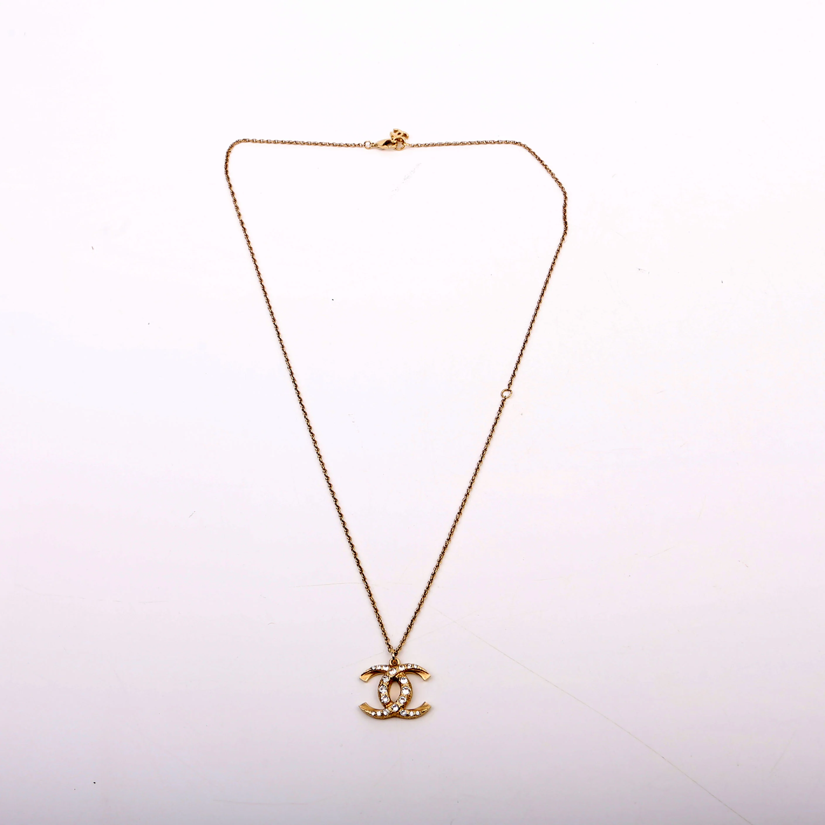 CC Crystal Pendant Necklace Gold - Image 2