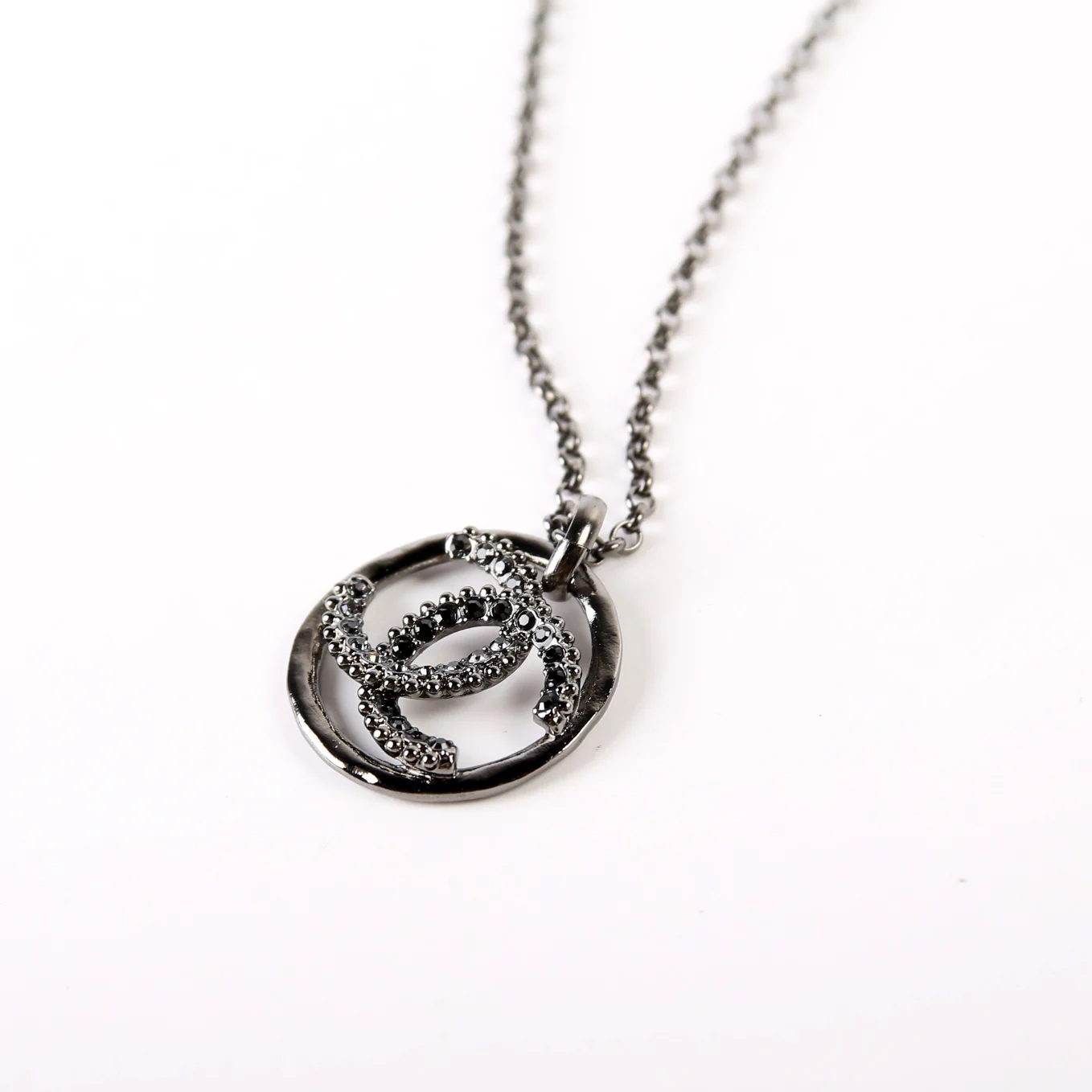 CC Crystal Ruthenium Long Necklace - Image 5