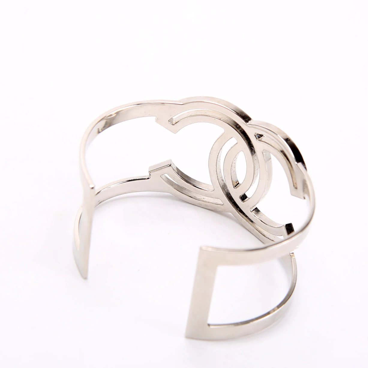 CC Cut-Out Crystal Cuff Bracelet Silver - Image 4