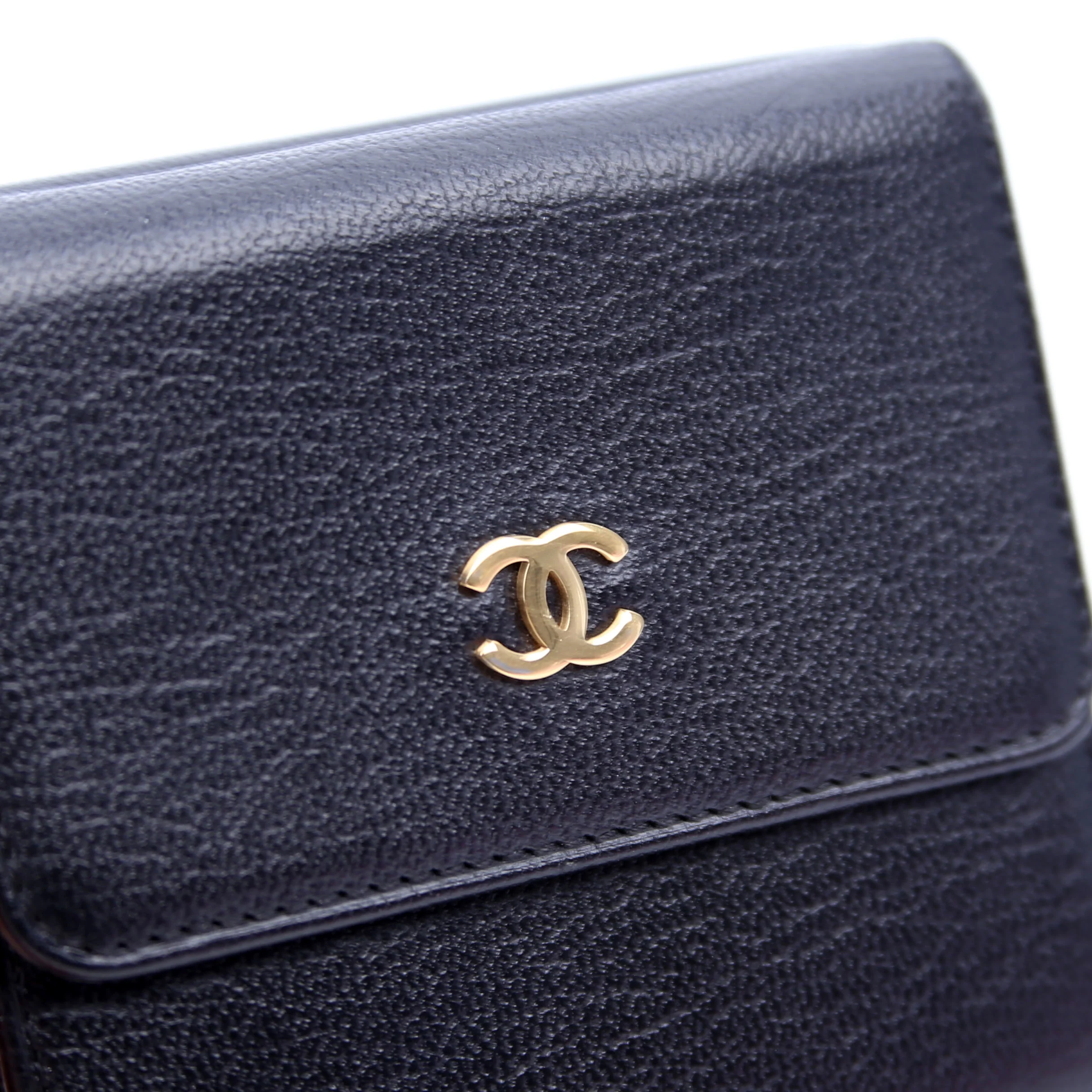 CC Double Sided Compact Wallet Goatskin Black - Image 10