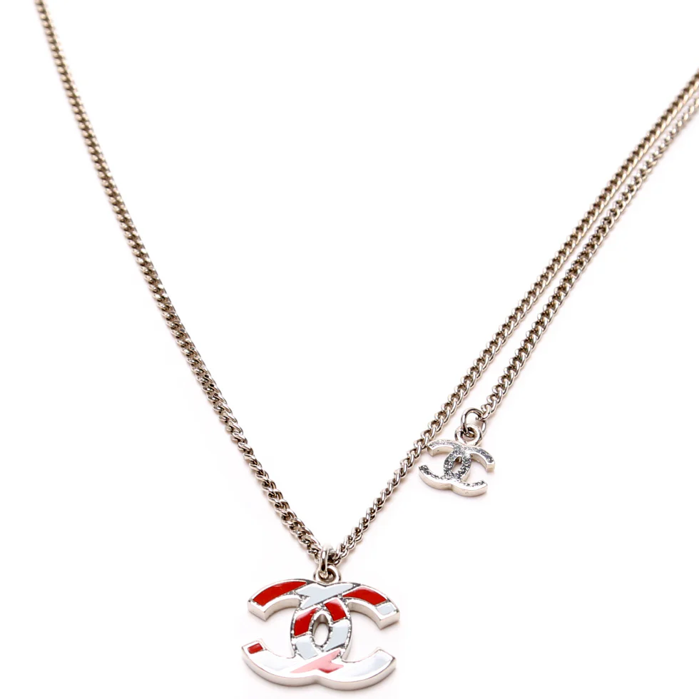 CC Enamel Pendant Necklace