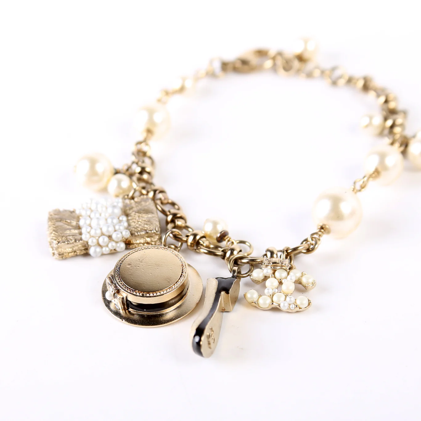 CC Faux Pearl Charms Bracelet - Image 2