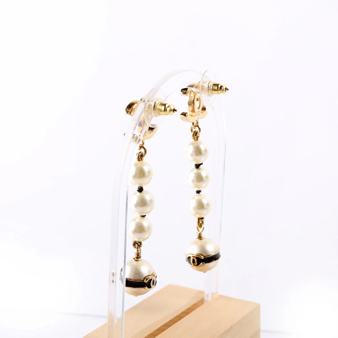 CC Faux Pearl Drop Earrings Gold/Pearl - Image 3