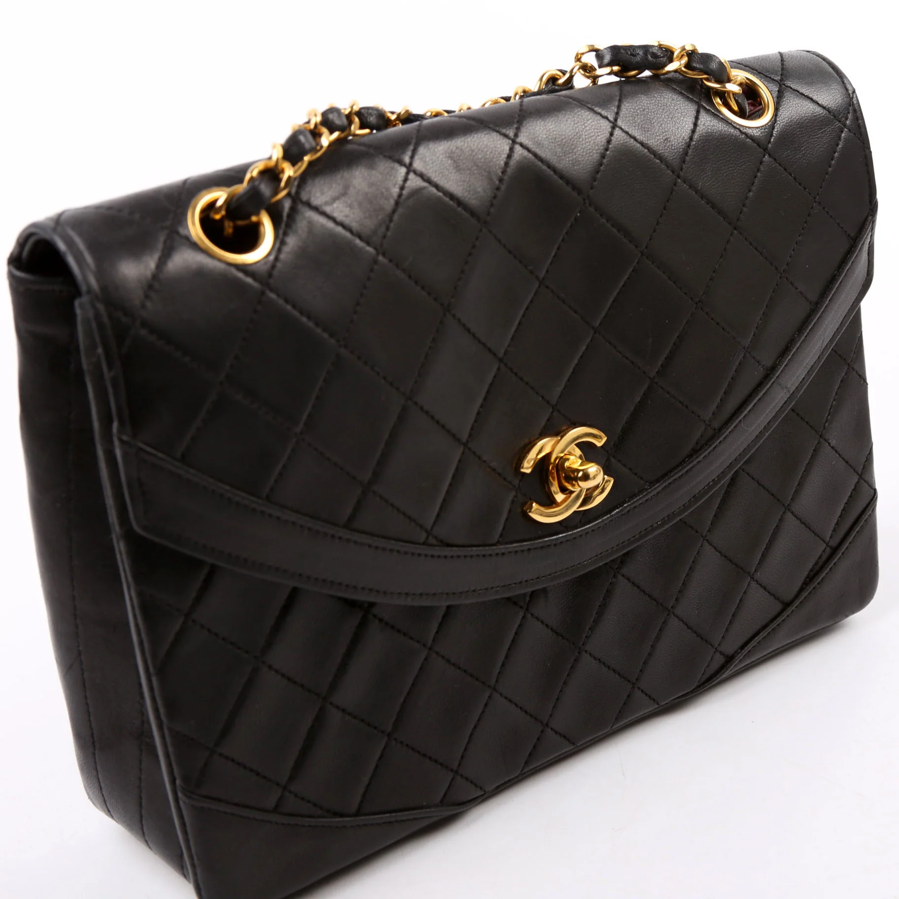 CC Flap Shoulder Bag Quilted Lambskin Vintage 0M - Image 7