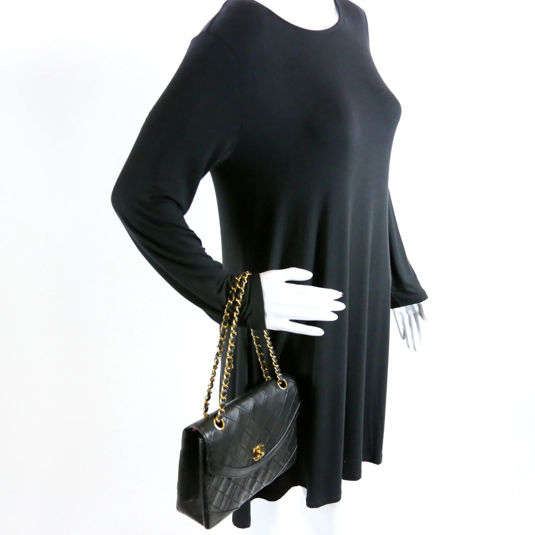 CC Flap Shoulder Bag Quilted Lambskin Vintage 0M - Image 9