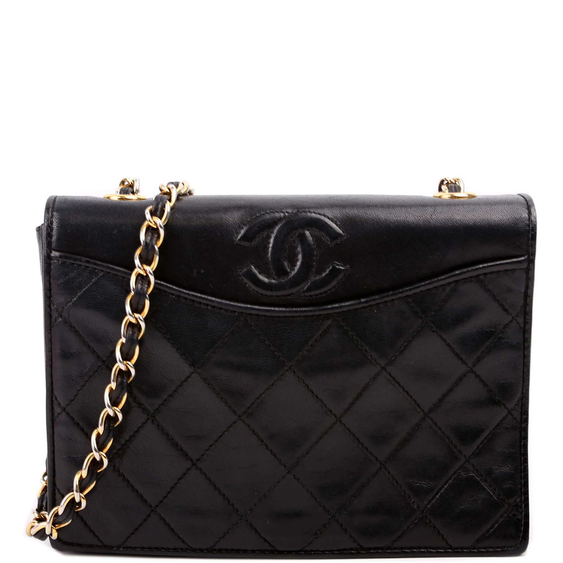CC Full Flap Mini Bag Quilted Lambskin Vintage