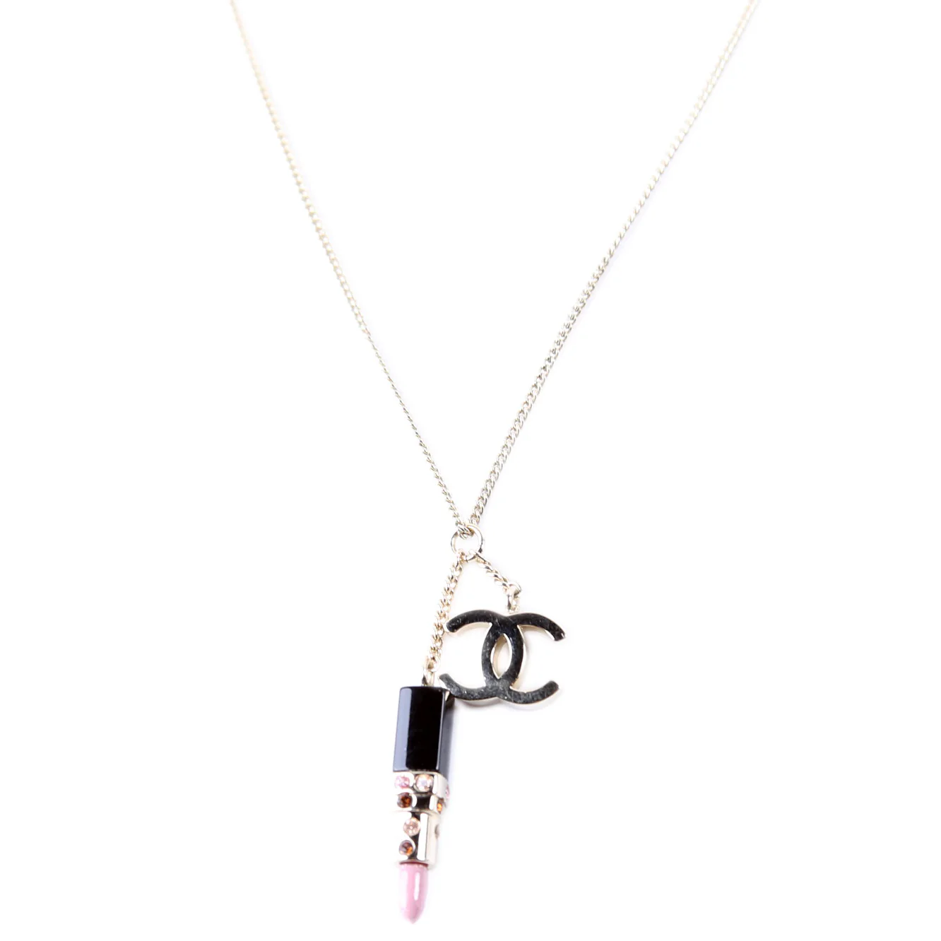 CC Lipstick Pendant Necklace Gold